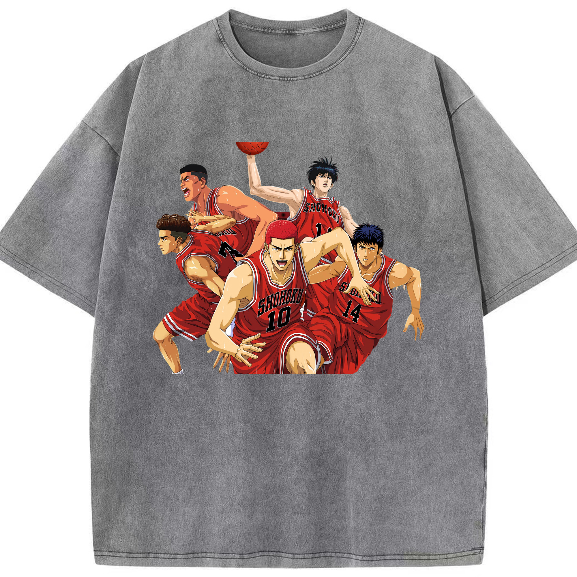 （画像用） SLAM DUNK／スラムダンク 綿100% ヴィンテージ風 半袖Tシャツ（フロントプリント）