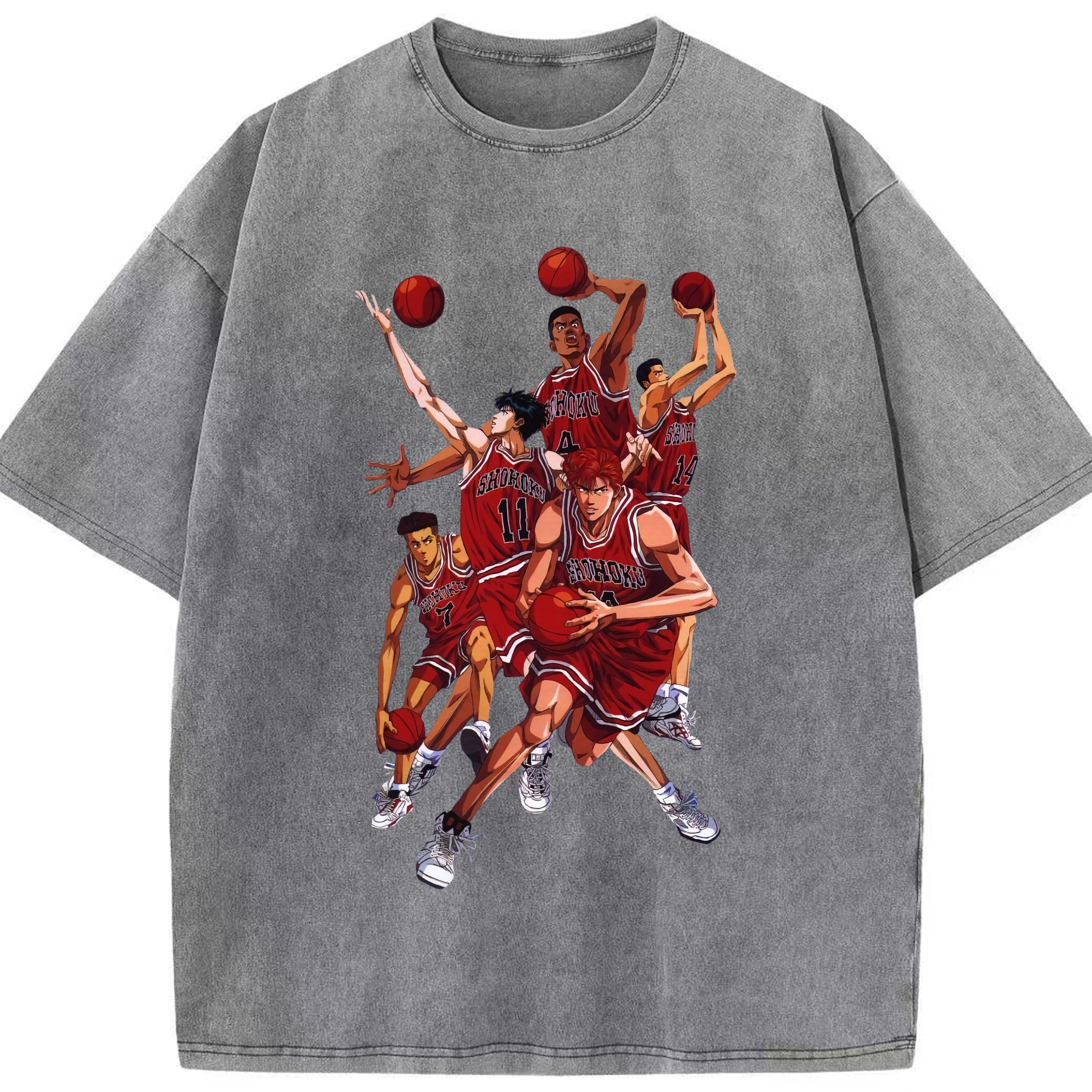 （画像用） SLAM DUNK／スラムダンク 綿100% ヴィンテージ風 半袖Tシャツ（フロントプリント）