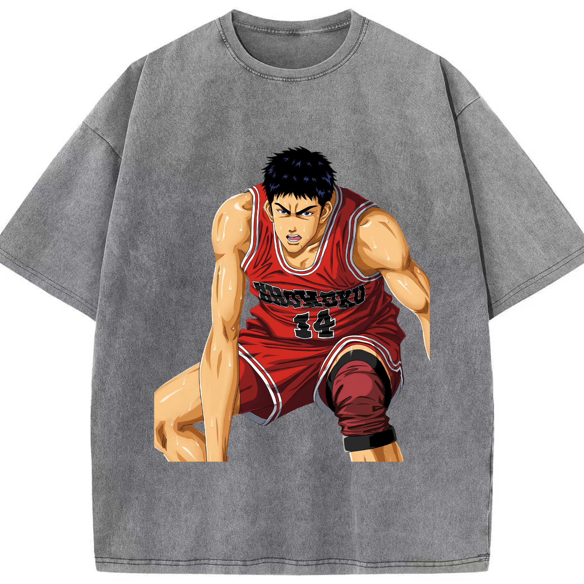 （画像用） SLAM DUNK／スラムダンク 綿100% ヴィンテージ風 半袖Tシャツ（フロントプリント）
