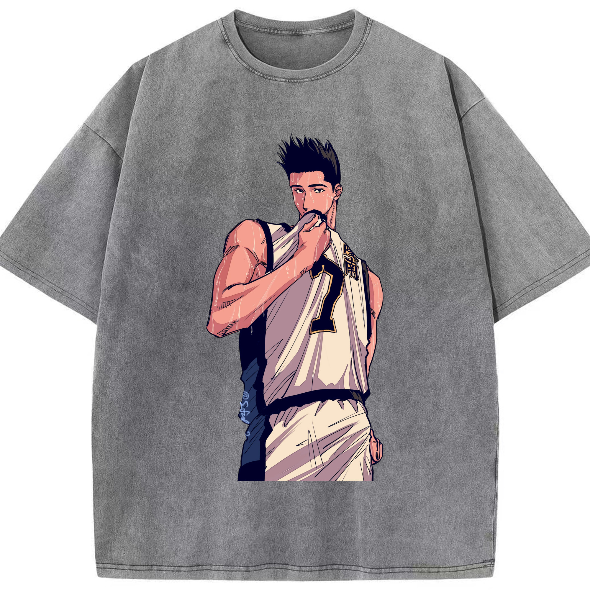 （画像用） SLAM DUNK／スラムダンク 綿100% ヴィンテージ風 半袖Tシャツ（フロントプリント）