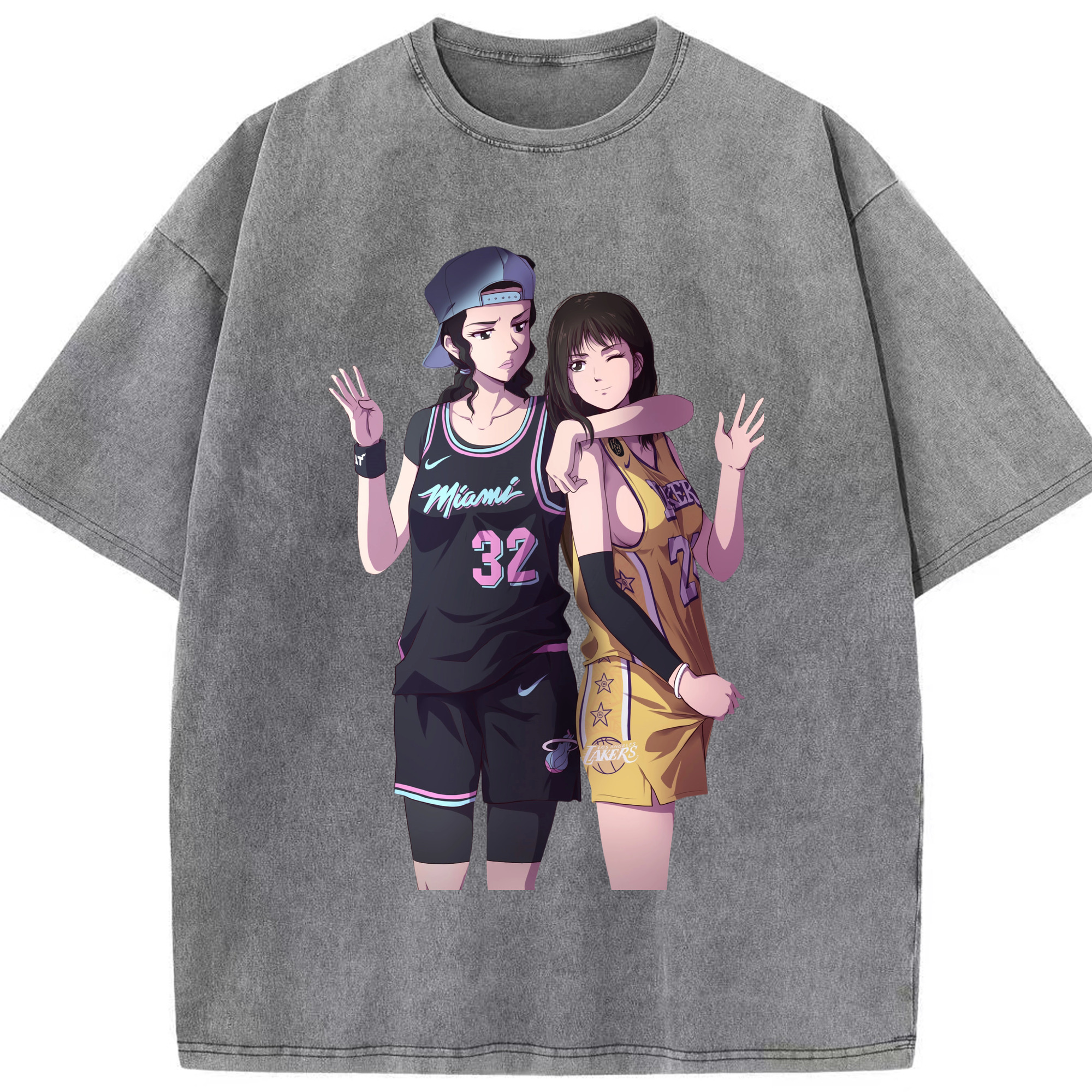 （画像用） SLAM DUNK／スラムダンク 綿100% ヴィンテージ風 半袖Tシャツ（フロントプリント）