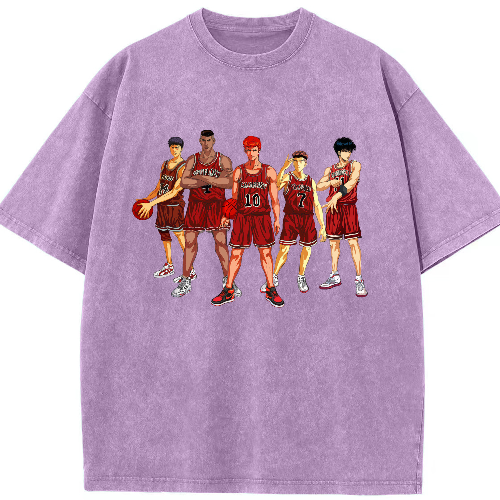 （画像用） SLAM DUNK／スラムダンク 綿100% ヴィンテージ風 半袖Tシャツ（フロントプリント）