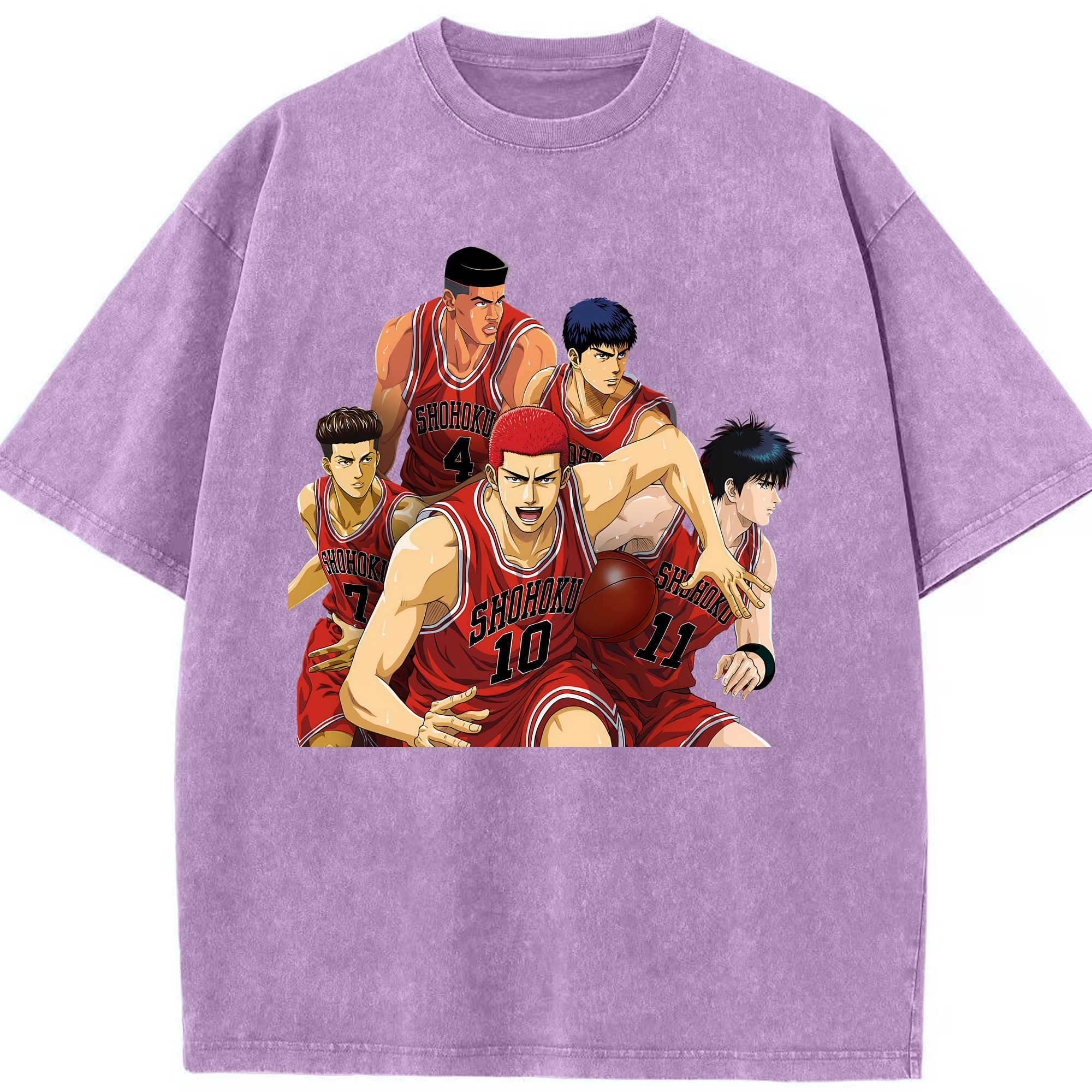 （画像用） SLAM DUNK／スラムダンク 綿100% ヴィンテージ風 半袖Tシャツ（フロントプリント）
