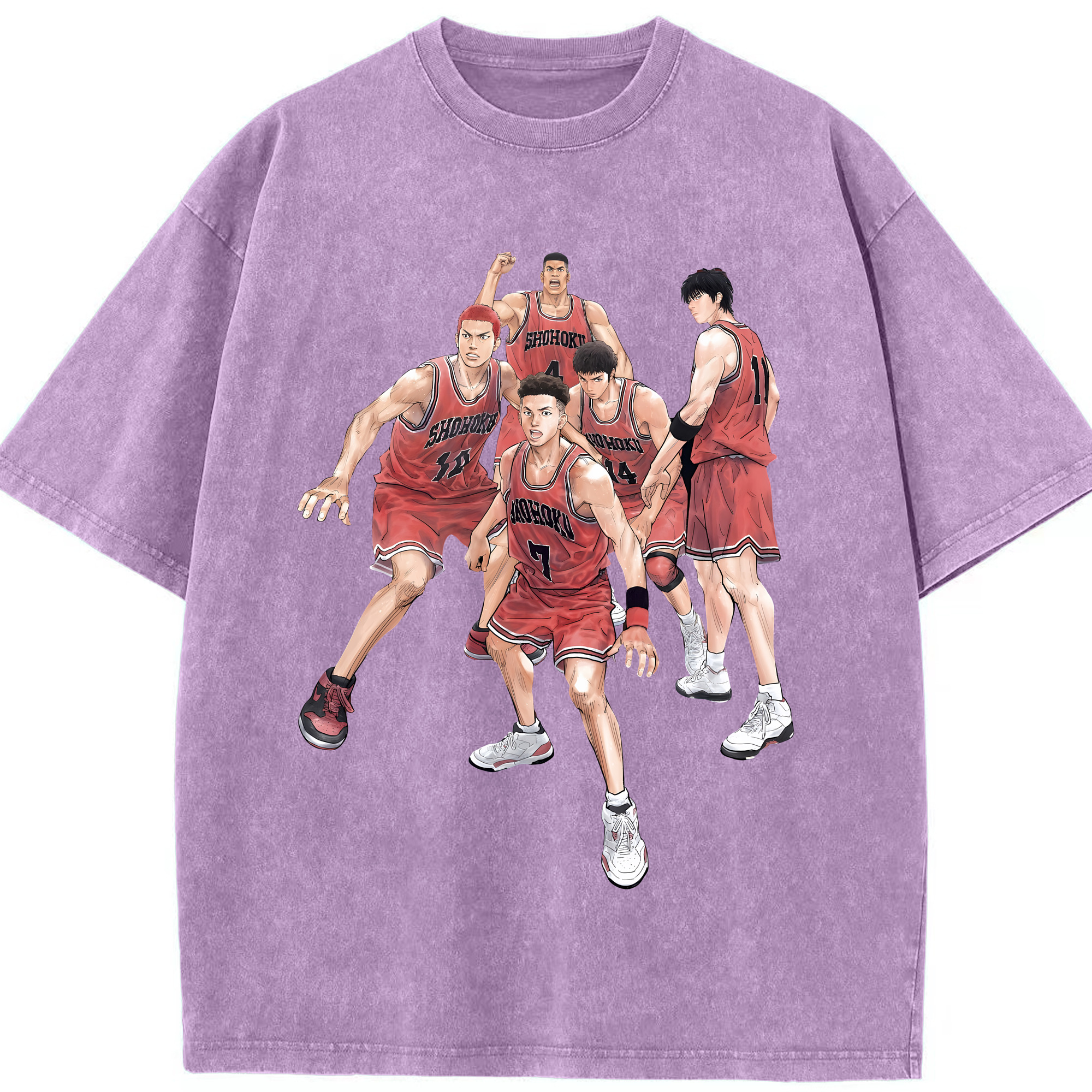 （画像用） SLAM DUNK／スラムダンク 綿100% ヴィンテージ風 半袖Tシャツ（フロントプリント）