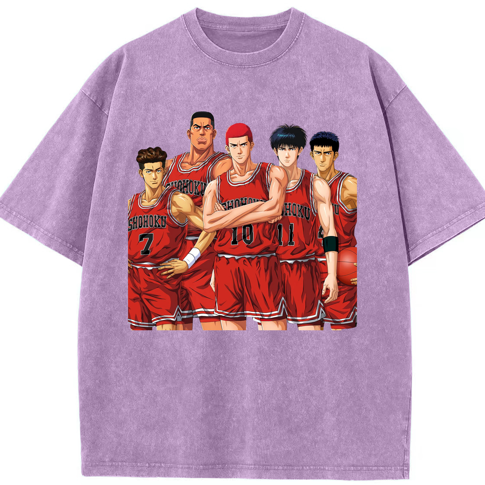 （画像用） SLAM DUNK／スラムダンク 綿100% ヴィンテージ風 半袖Tシャツ（フロントプリント）