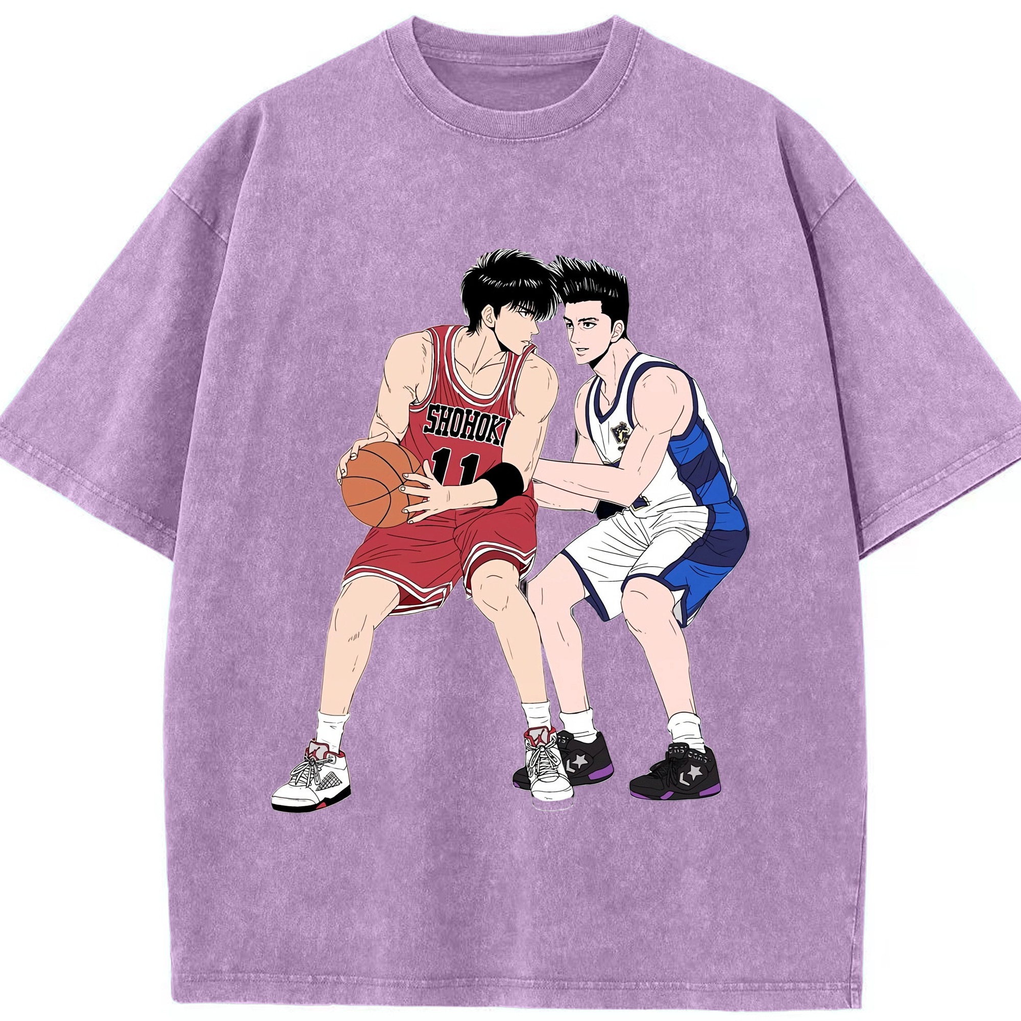 （画像用） SLAM DUNK／スラムダンク 綿100% ヴィンテージ風 半袖Tシャツ（フロントプリント）