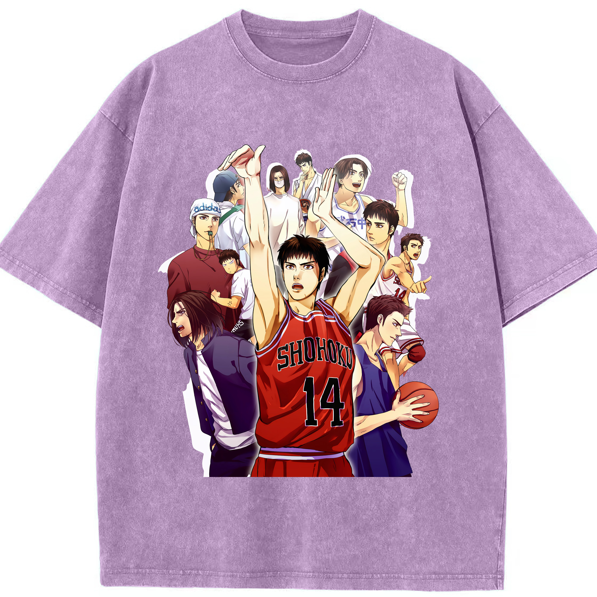 （画像用） SLAM DUNK／スラムダンク 綿100% ヴィンテージ風 半袖Tシャツ（フロントプリント）