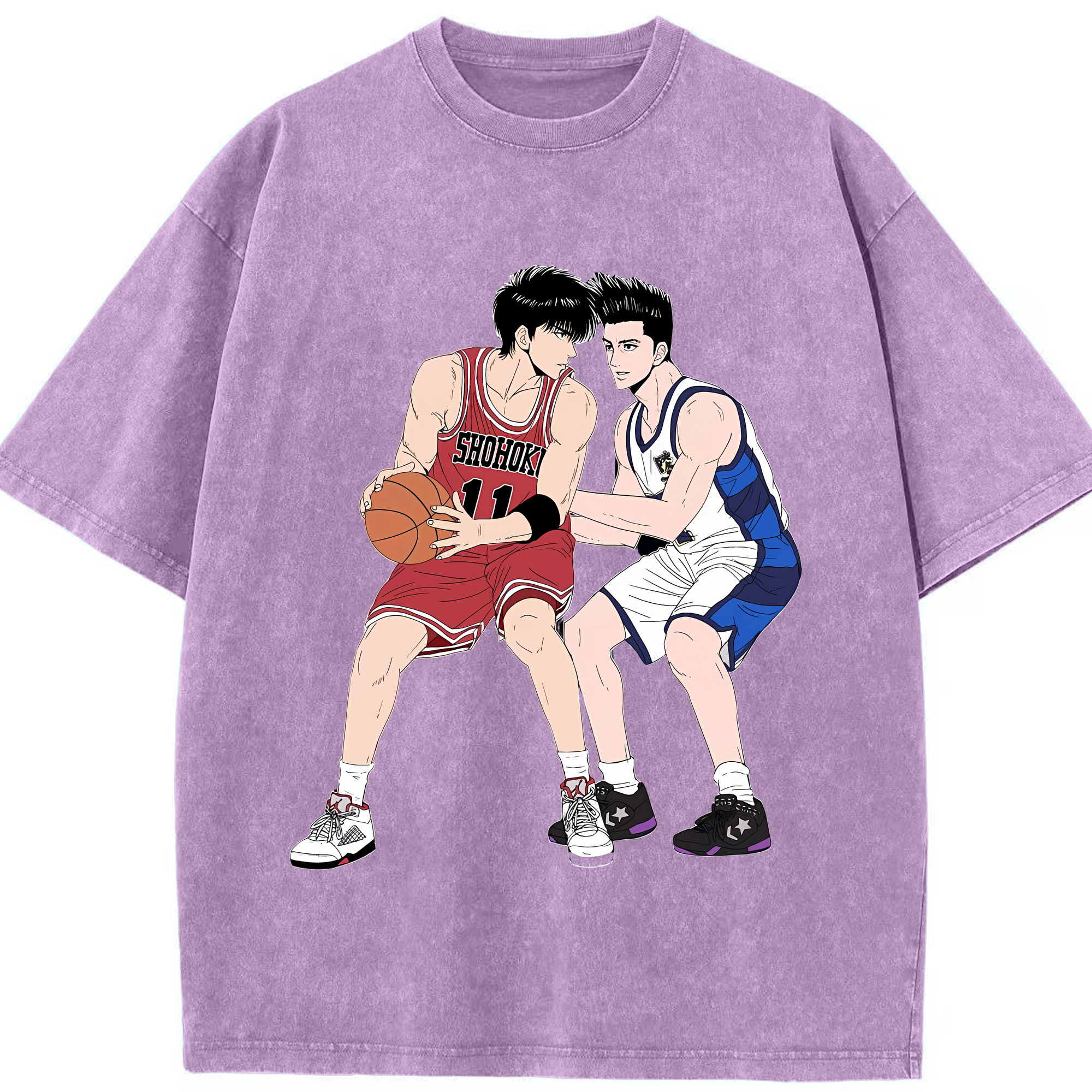 （画像用） SLAM DUNK／スラムダンク 綿100% ヴィンテージ風 半袖Tシャツ（フロントプリント）