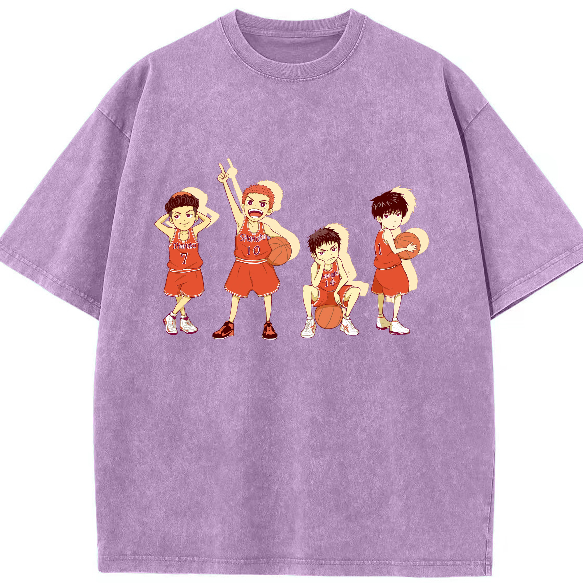 （画像用） SLAM DUNK／スラムダンク 綿100% ヴィンテージ風 半袖Tシャツ（フロントプリント）