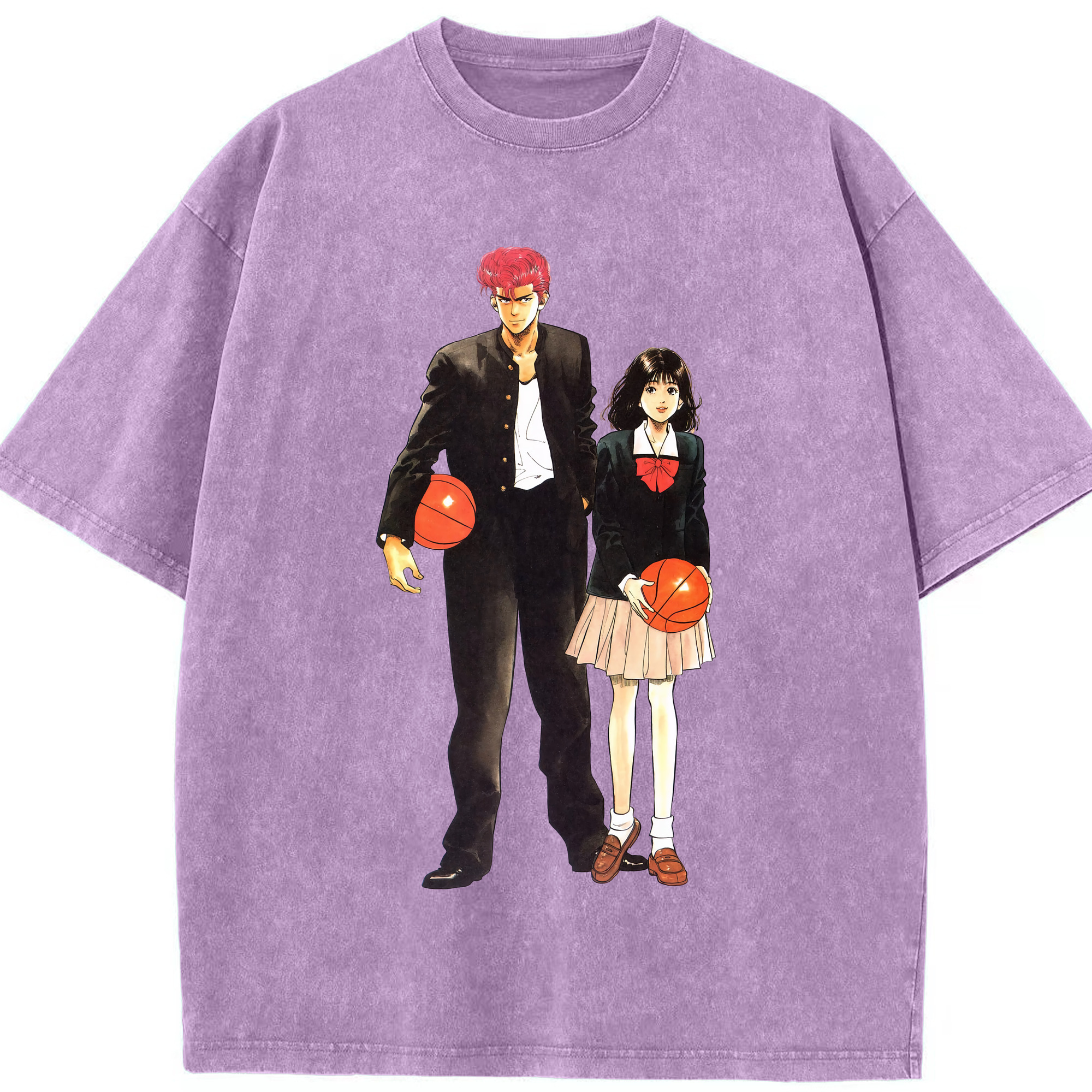 （画像用） SLAM DUNK／スラムダンク 綿100% ヴィンテージ風 半袖Tシャツ（フロントプリント）