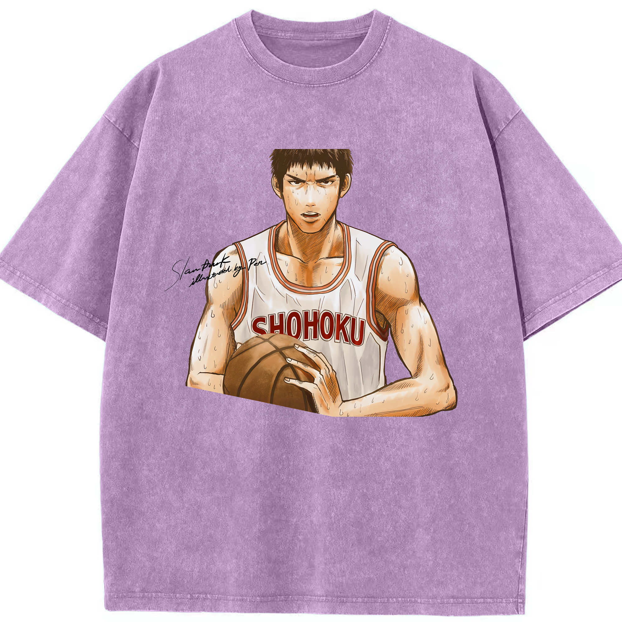 （画像用） SLAM DUNK／スラムダンク 綿100% ヴィンテージ風 半袖Tシャツ（フロントプリント）