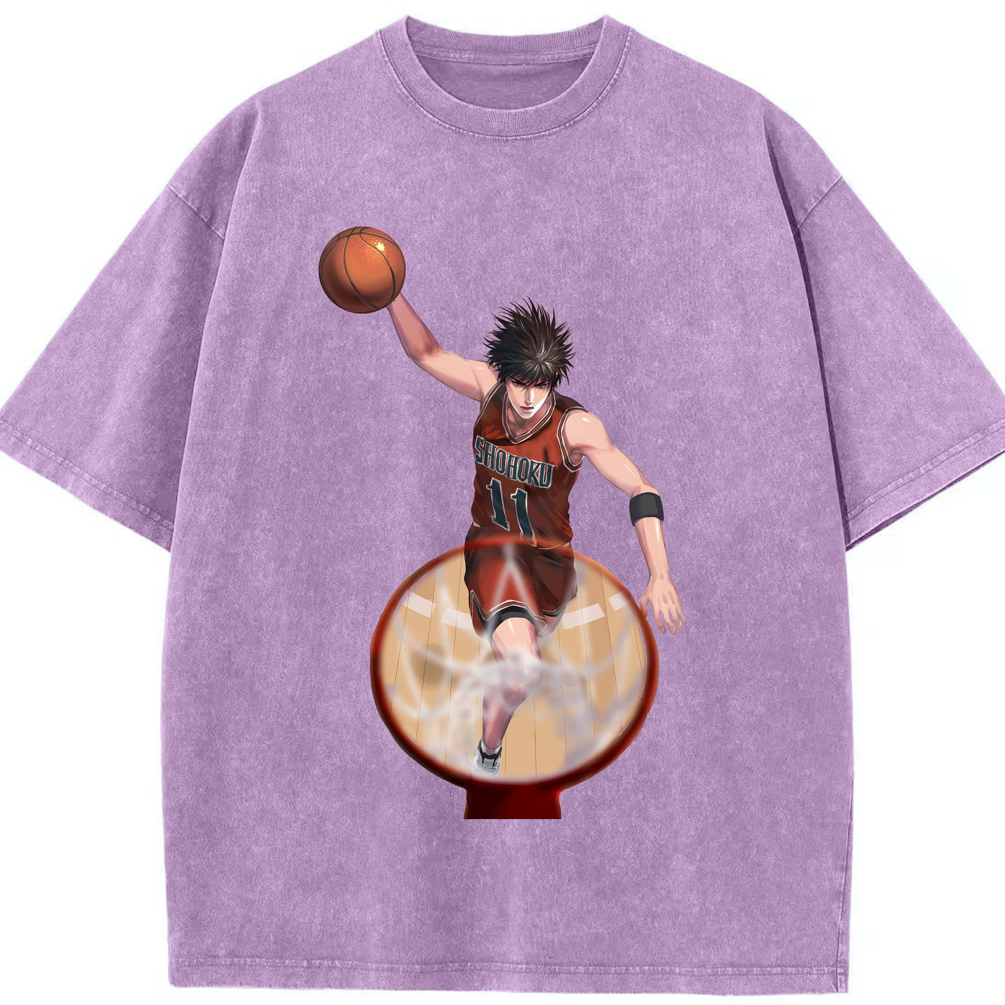 （画像用） SLAM DUNK／スラムダンク 綿100% ヴィンテージ風 半袖Tシャツ（フロントプリント）