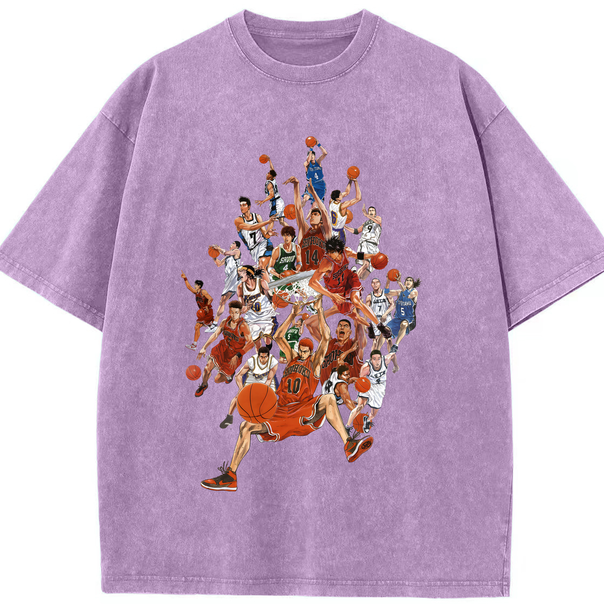 （画像用） SLAM DUNK／スラムダンク 綿100% ヴィンテージ風 半袖Tシャツ（フロントプリント）