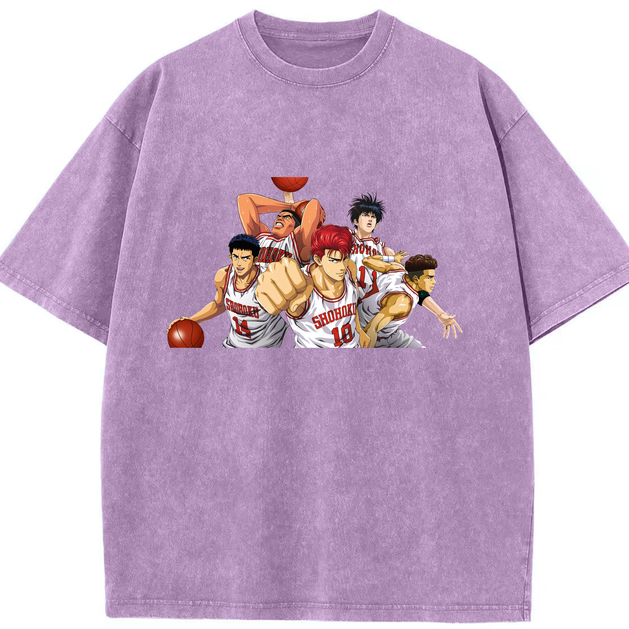 （画像用） SLAM DUNK／スラムダンク 綿100% ヴィンテージ風 半袖Tシャツ（フロントプリント）