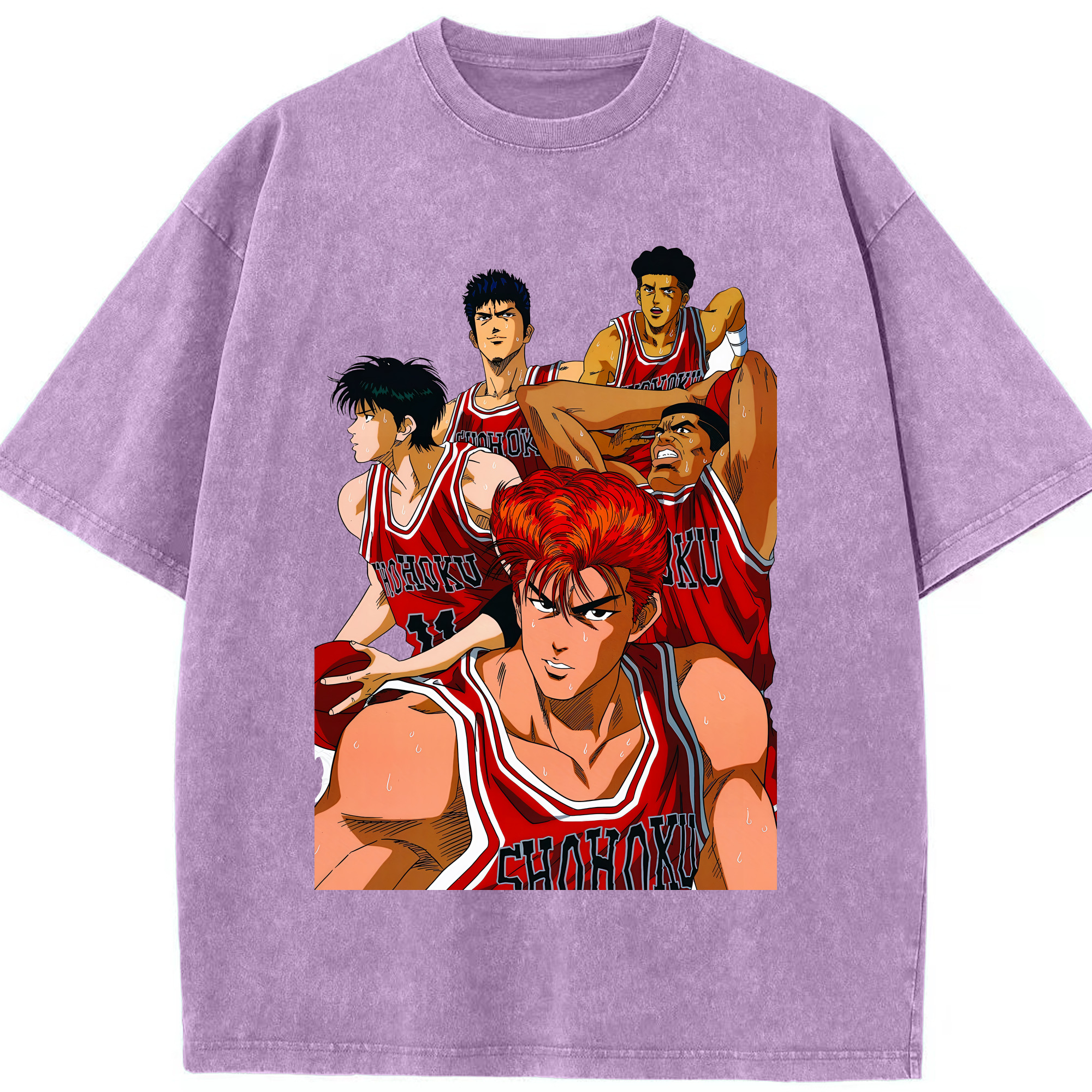 （画像用） SLAM DUNK／スラムダンク 綿100% ヴィンテージ風 半袖Tシャツ（フロントプリント）