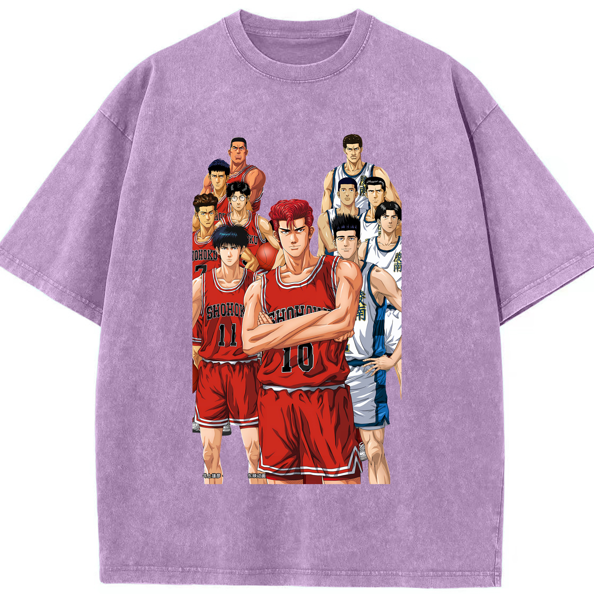 （画像用） SLAM DUNK／スラムダンク 綿100% ヴィンテージ風 半袖Tシャツ（フロントプリント）