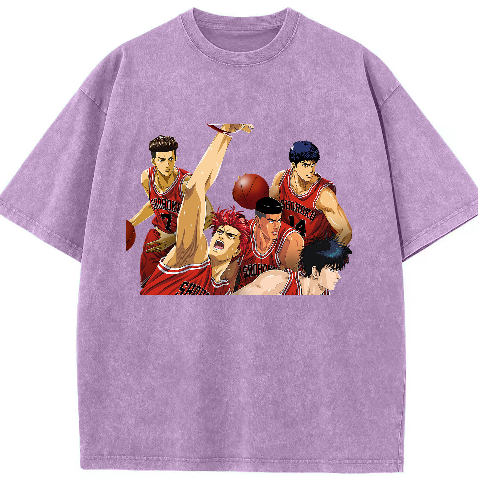 （画像用） SLAM DUNK／スラムダンク 綿100% ヴィンテージ風 半袖Tシャツ（フロントプリント）