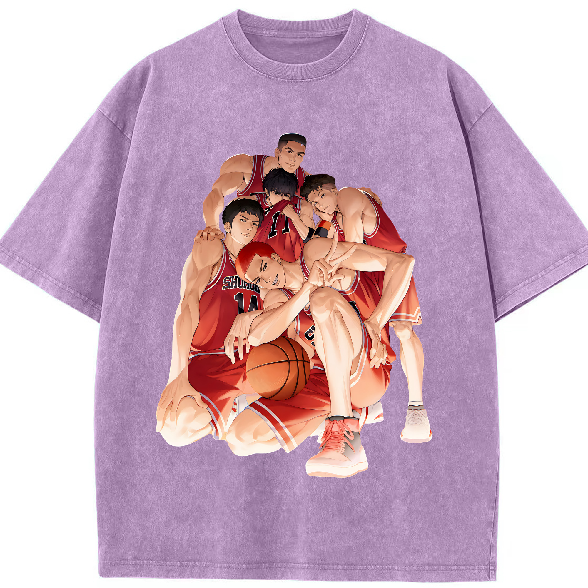 （画像用） SLAM DUNK／スラムダンク 綿100% ヴィンテージ風 半袖Tシャツ（フロントプリント）