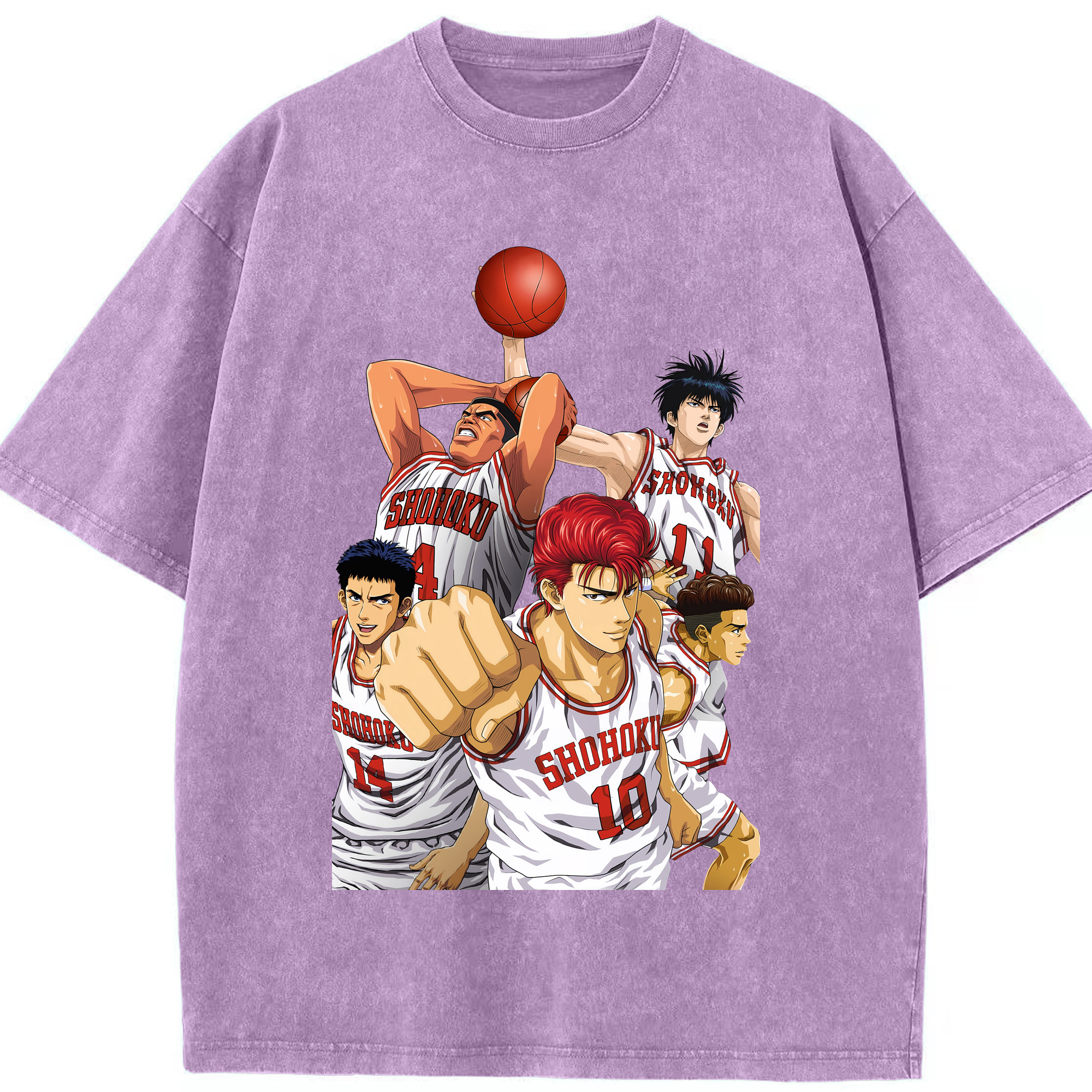 （画像用） SLAM DUNK／スラムダンク 綿100% ヴィンテージ風 半袖Tシャツ（フロントプリント）