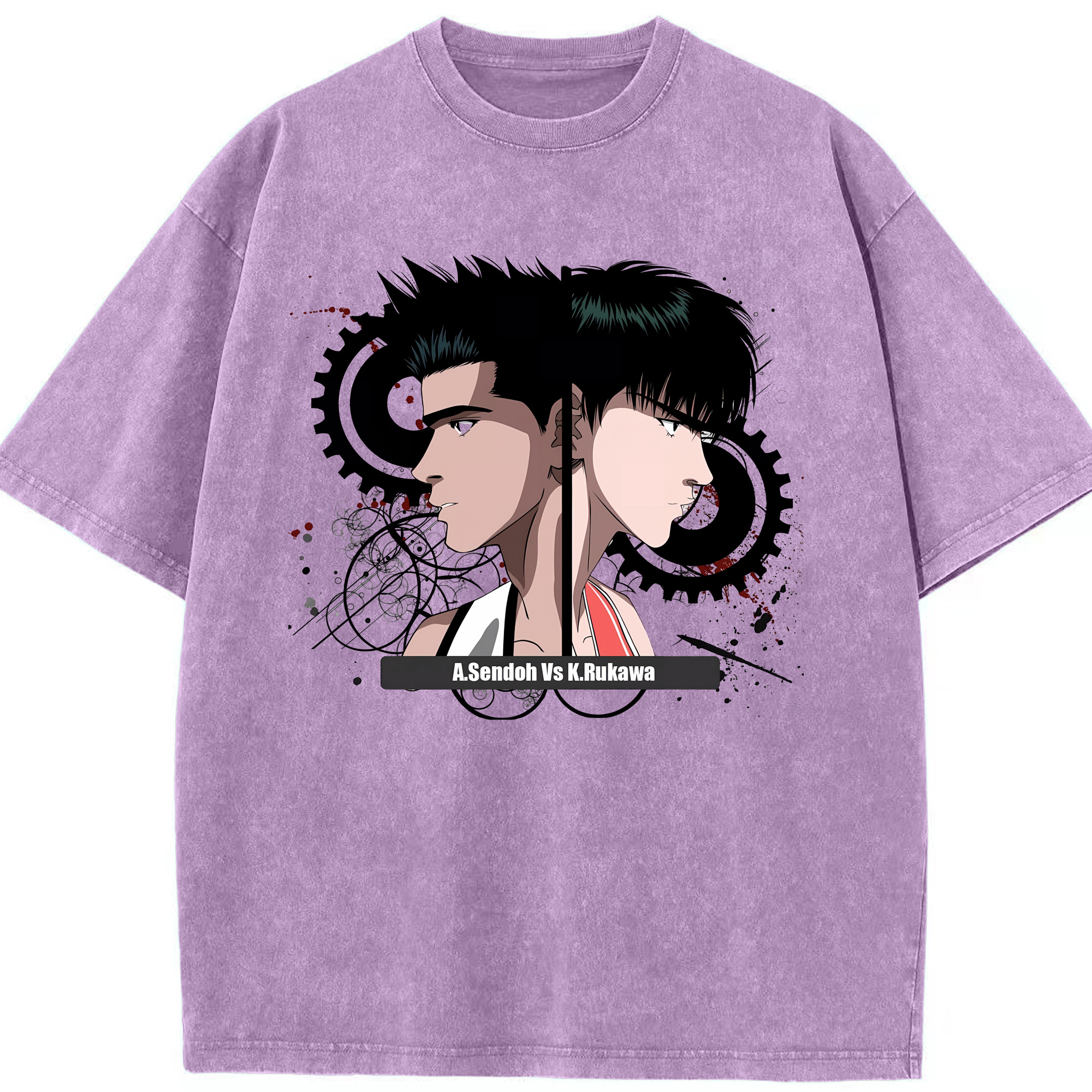 （画像用） SLAM DUNK／スラムダンク 綿100% ヴィンテージ風 半袖Tシャツ（フロントプリント）