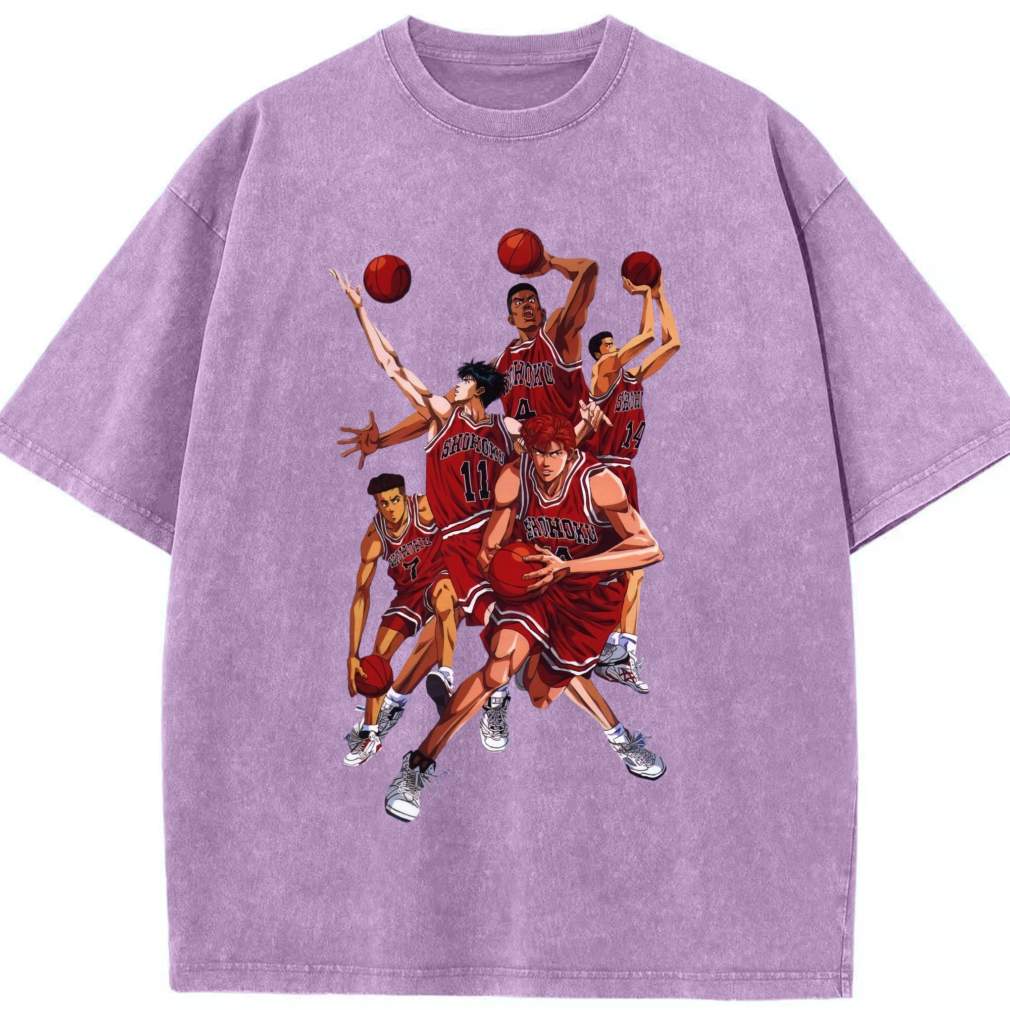 （画像用） SLAM DUNK／スラムダンク 綿100% ヴィンテージ風 半袖Tシャツ（フロントプリント）