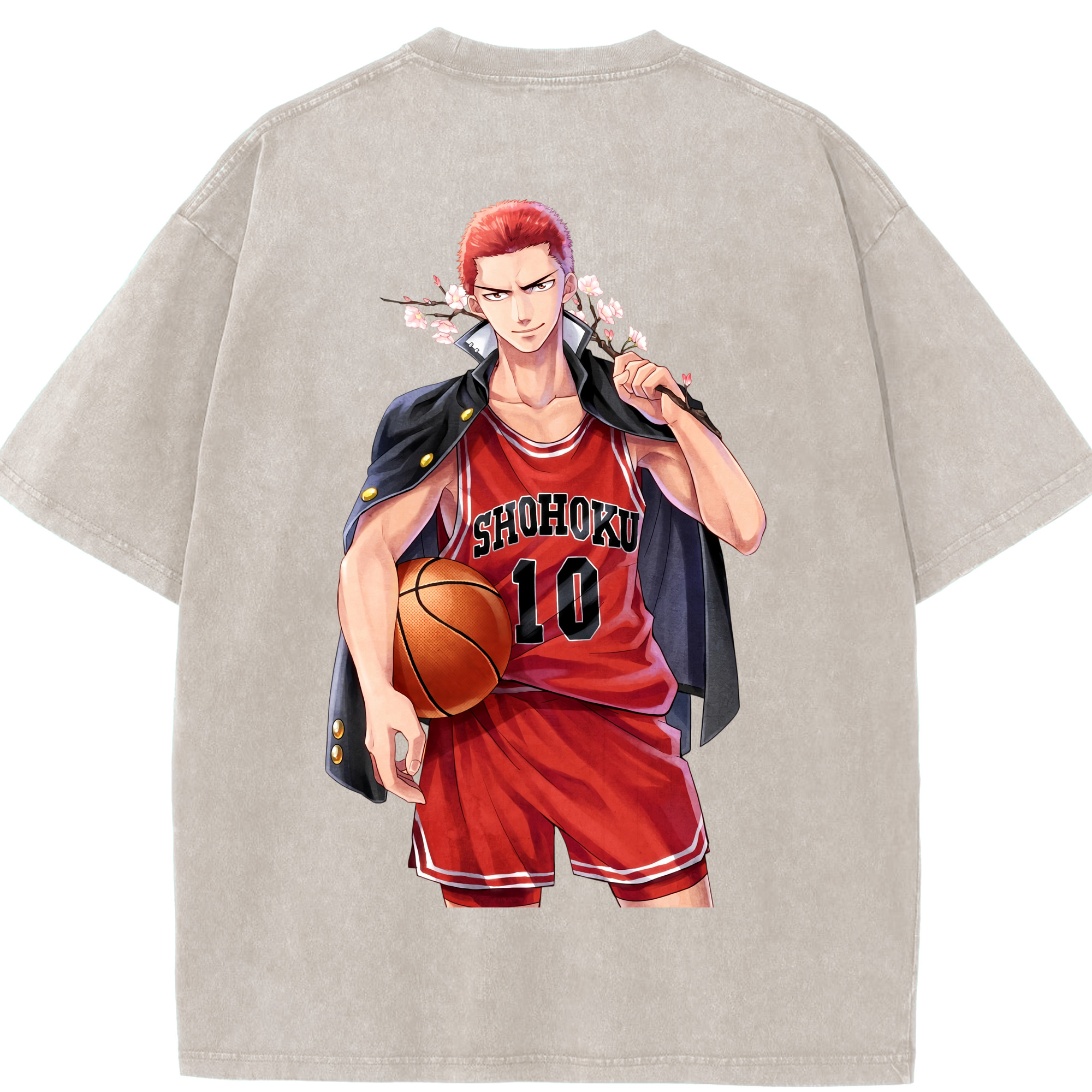 （画像用） SLAM DUNK／スラムダンク 綿100% ヴィンテージ風 半袖Tシャツ（背面プリント）