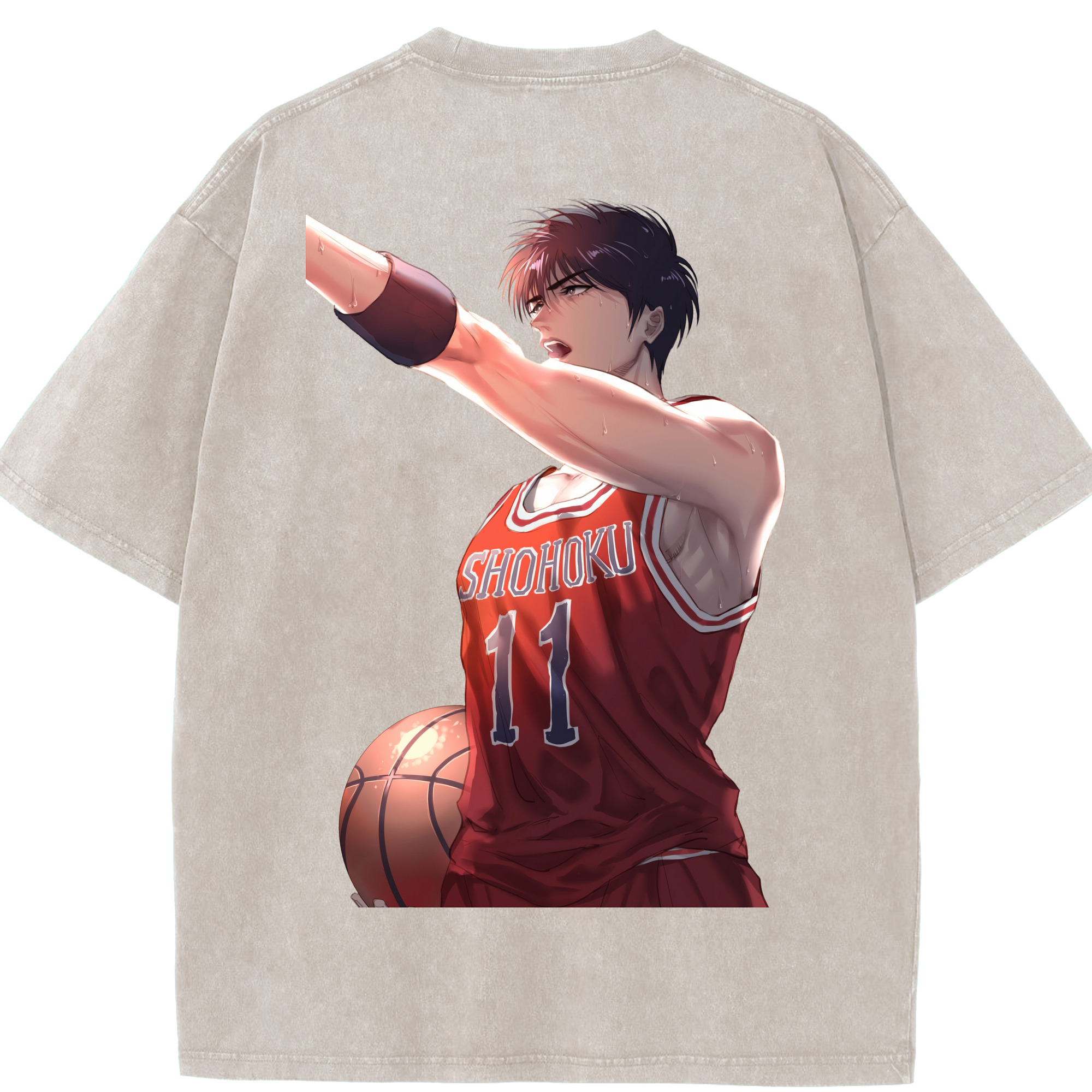 （画像用） SLAM DUNK／スラムダンク 綿100% ヴィンテージ風 半袖Tシャツ（背面プリント）