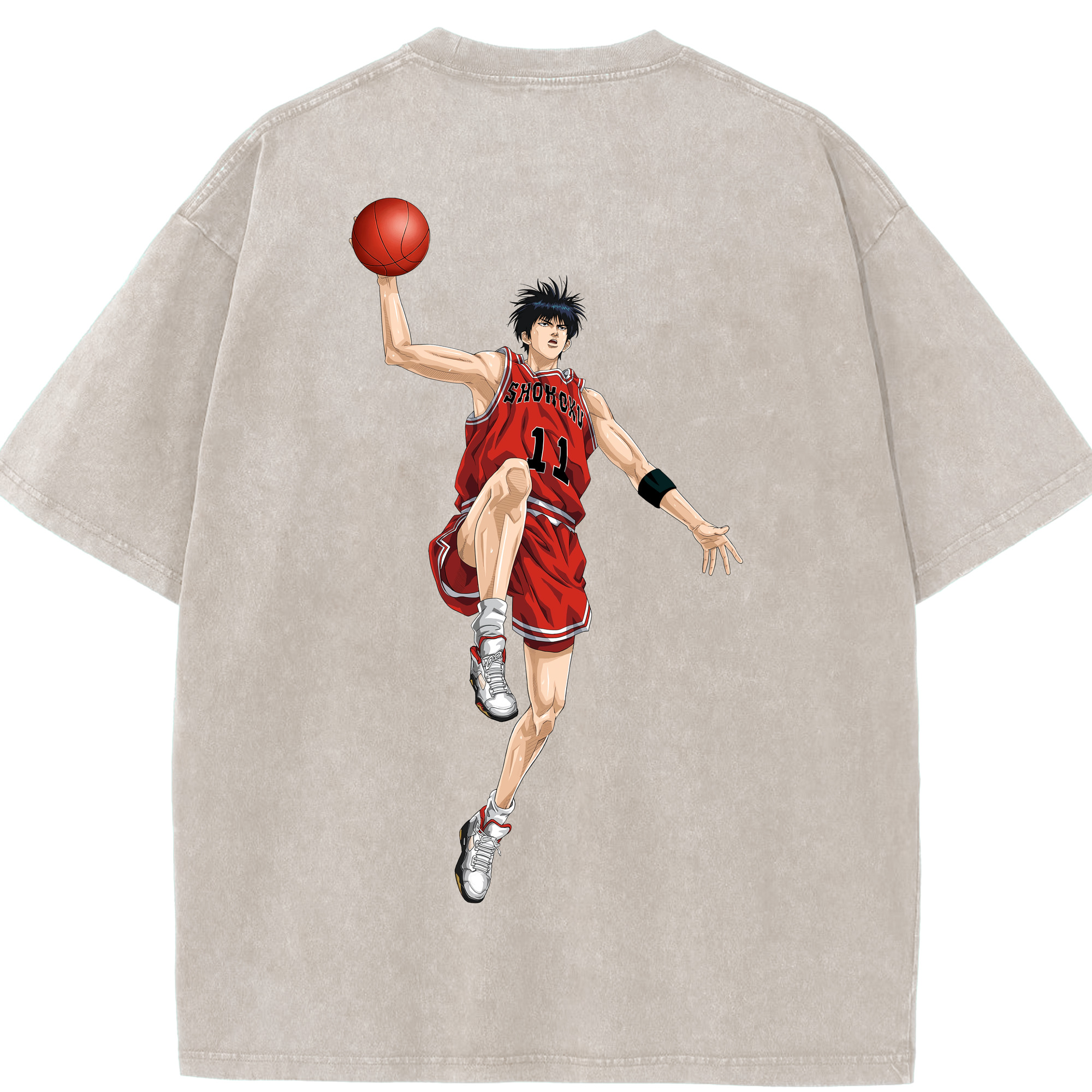 （画像用） SLAM DUNK／スラムダンク 綿100% ヴィンテージ風 半袖Tシャツ（背面プリント）