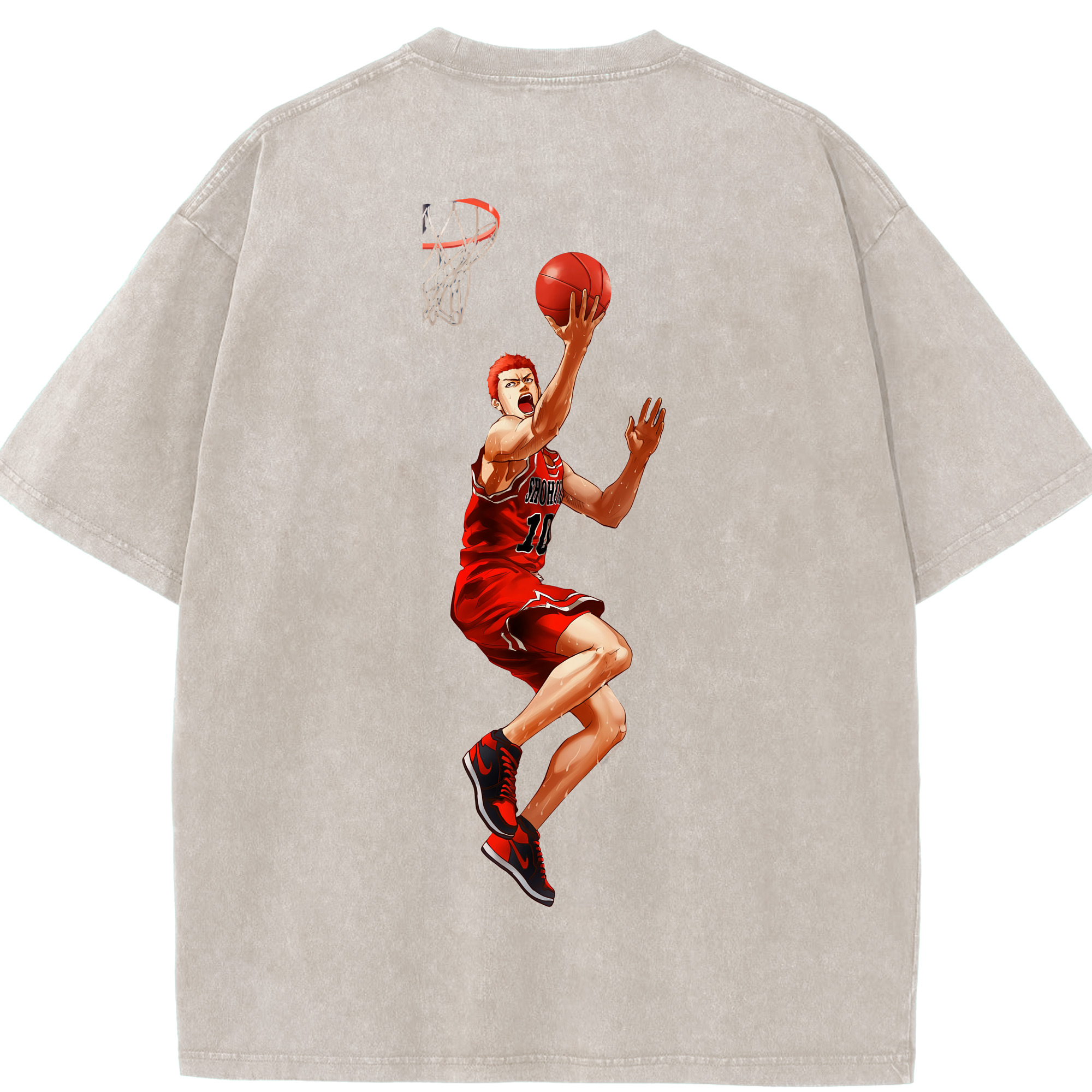 （画像用） SLAM DUNK／スラムダンク 綿100% ヴィンテージ風 半袖Tシャツ（背面プリント）