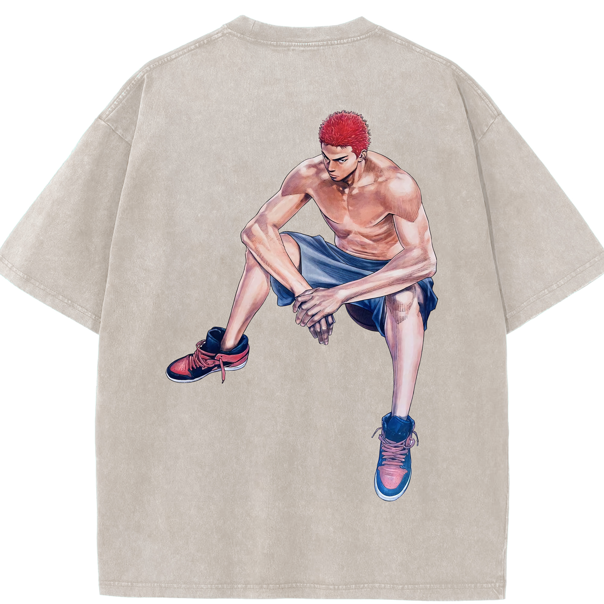 （画像用） SLAM DUNK／スラムダンク 綿100% ヴィンテージ風 半袖Tシャツ（背面プリント）