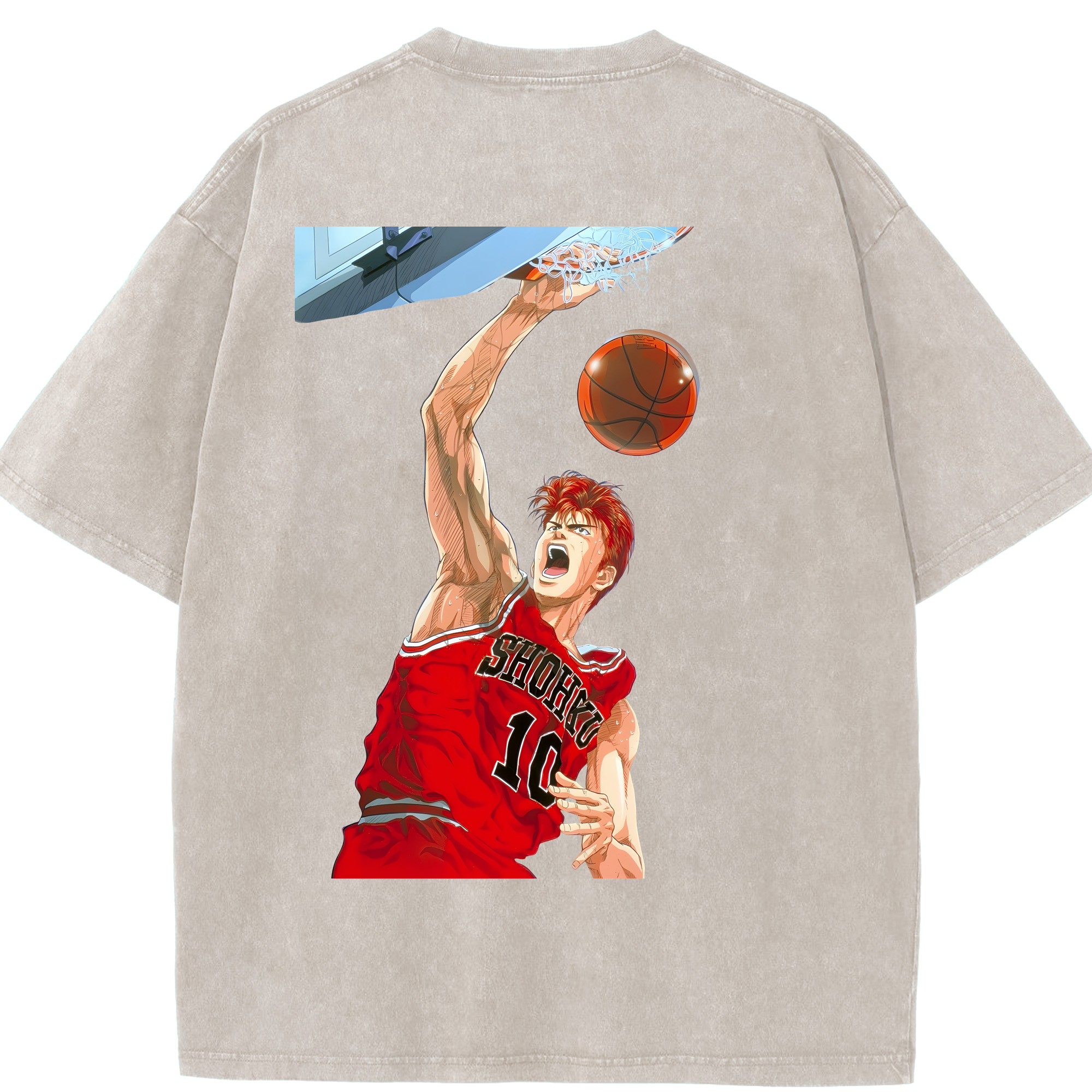 （画像用） SLAM DUNK／スラムダンク 綿100% ヴィンテージ風 半袖Tシャツ（背面プリント）