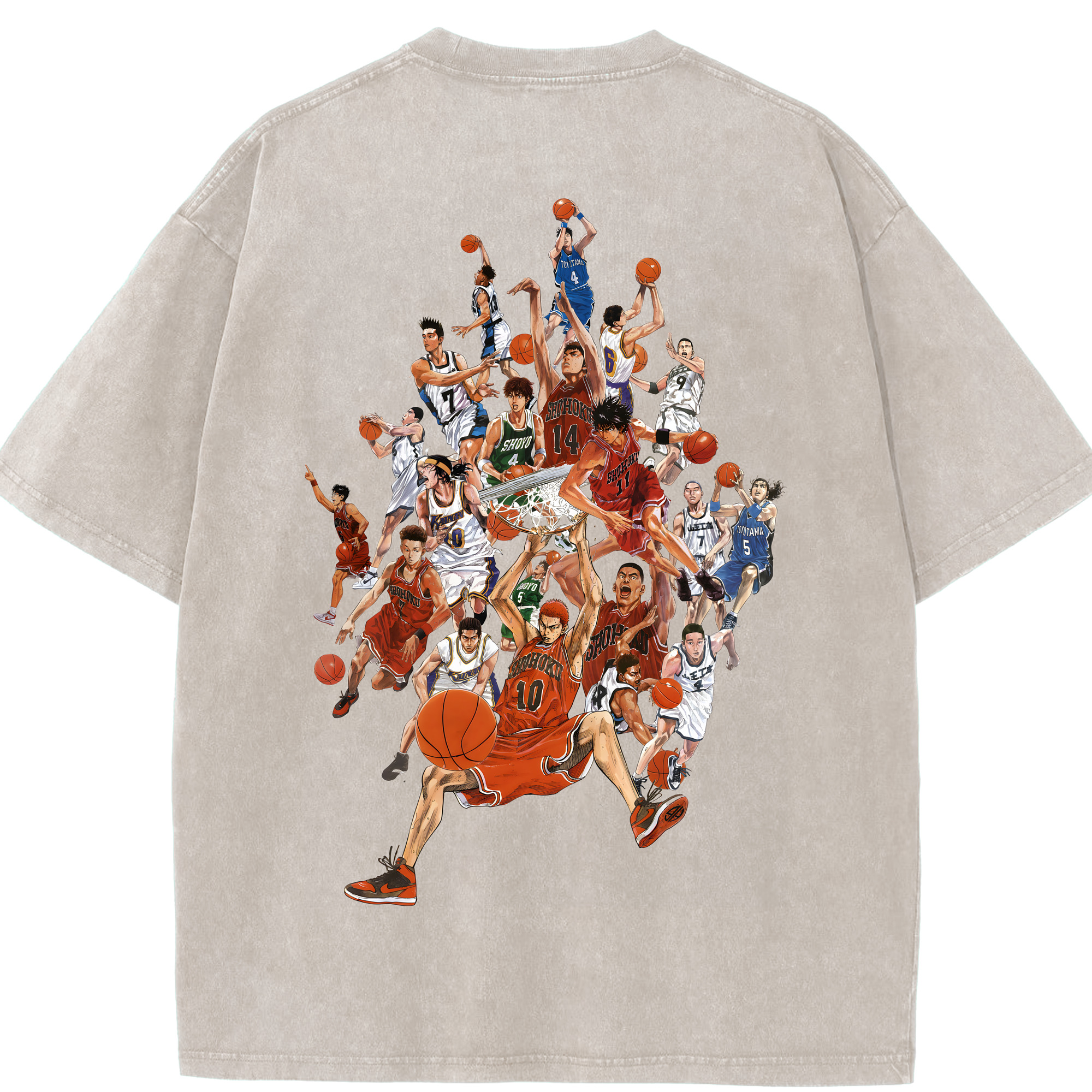 （画像用） SLAM DUNK／スラムダンク 綿100% ヴィンテージ風 半袖Tシャツ（背面プリント）