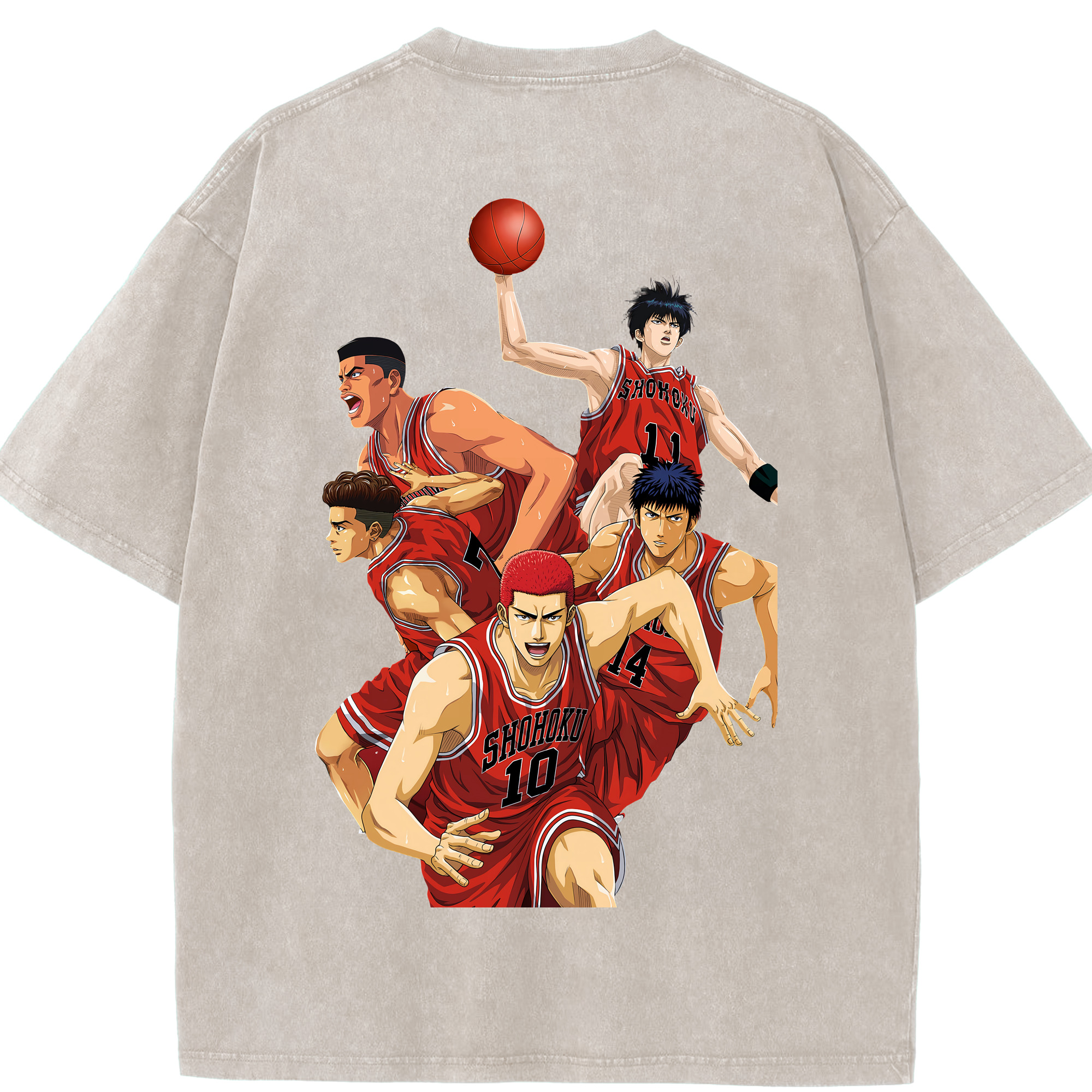（画像用） SLAM DUNK／スラムダンク 綿100% ヴィンテージ風 半袖Tシャツ（背面プリント）