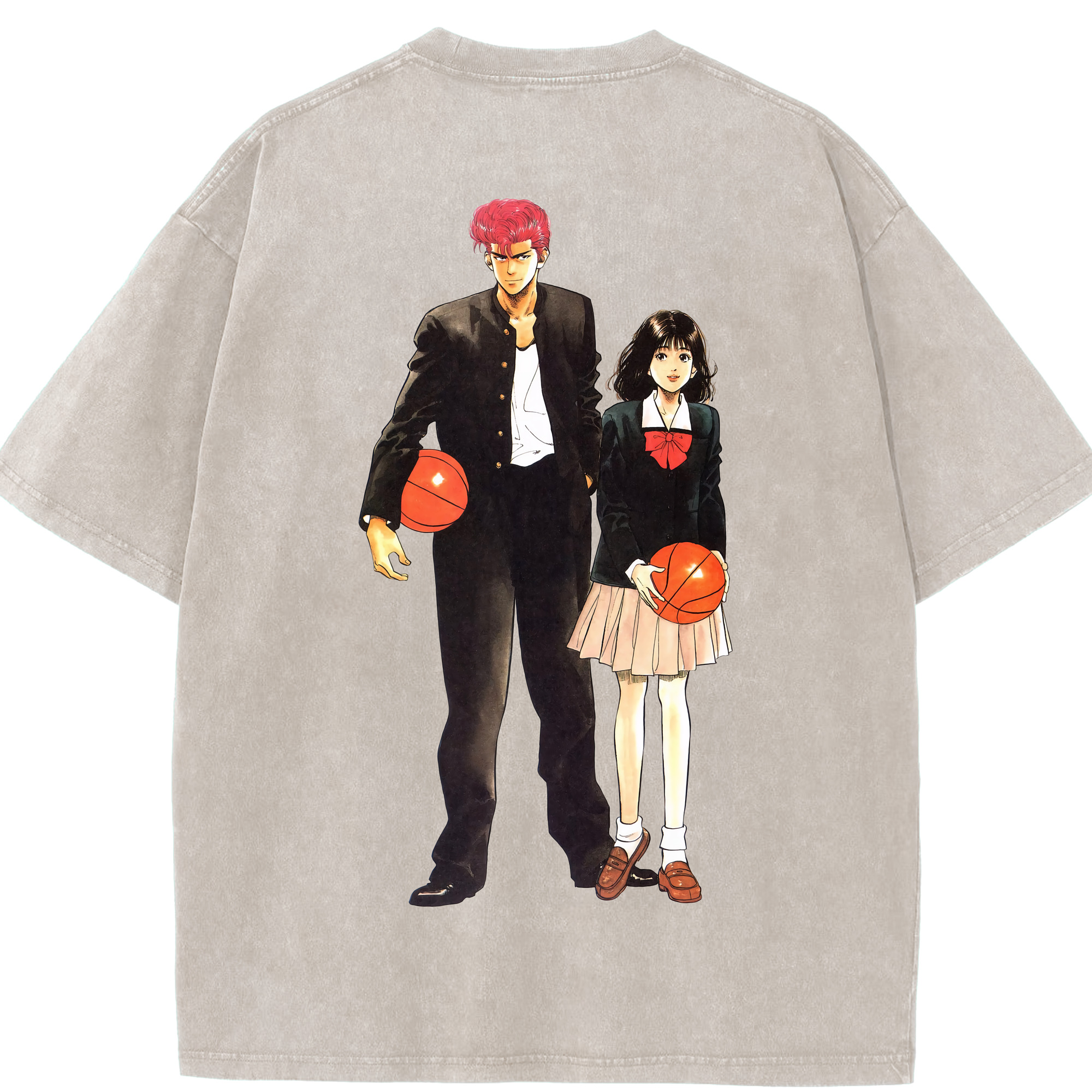 （画像用） SLAM DUNK／スラムダンク 綿100% ヴィンテージ風 半袖Tシャツ（背面プリント）