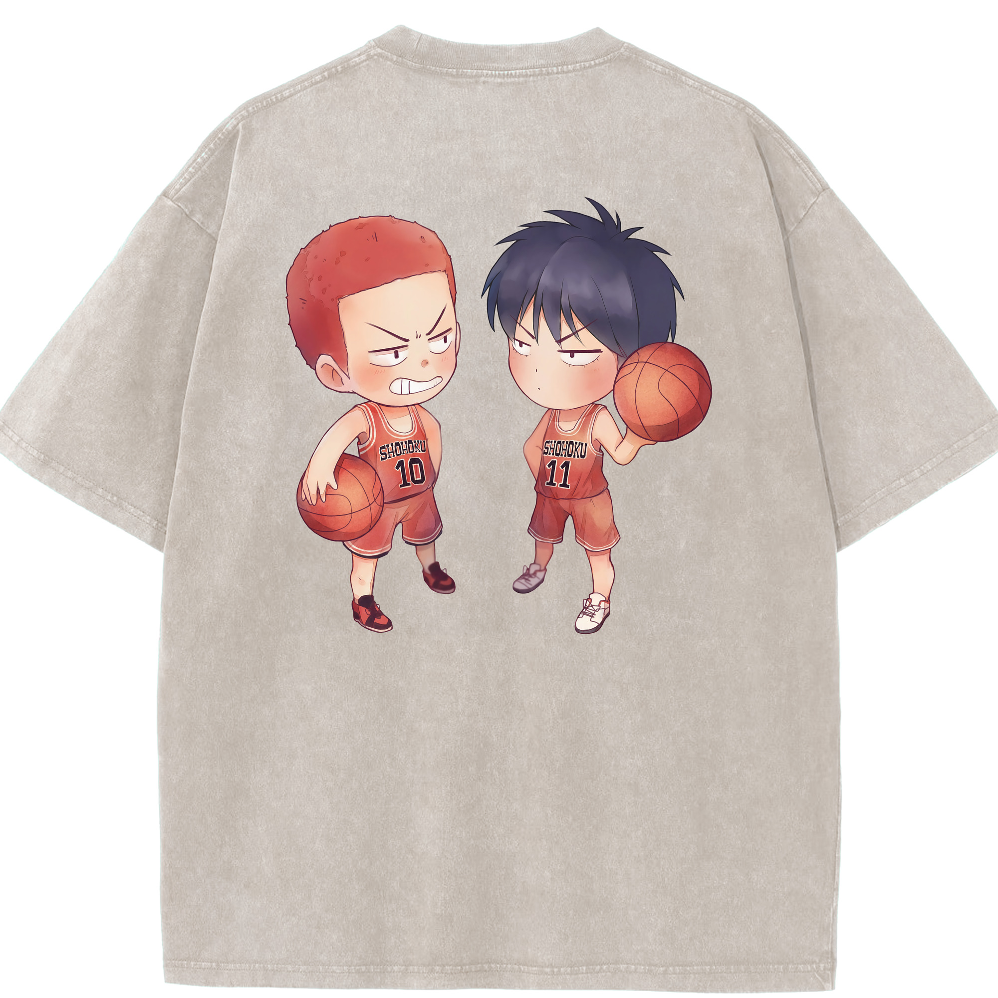（画像用） SLAM DUNK／スラムダンク 綿100% ヴィンテージ風 半袖Tシャツ（背面プリント）
