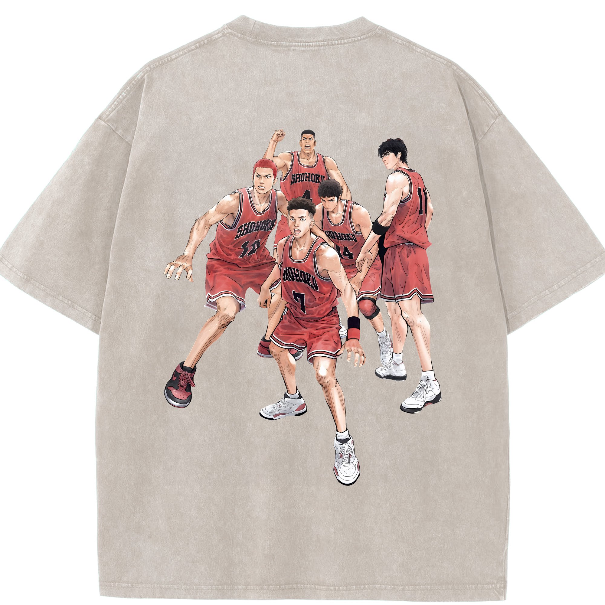 （画像用） SLAM DUNK／スラムダンク 綿100% ヴィンテージ風 半袖Tシャツ（背面プリント）