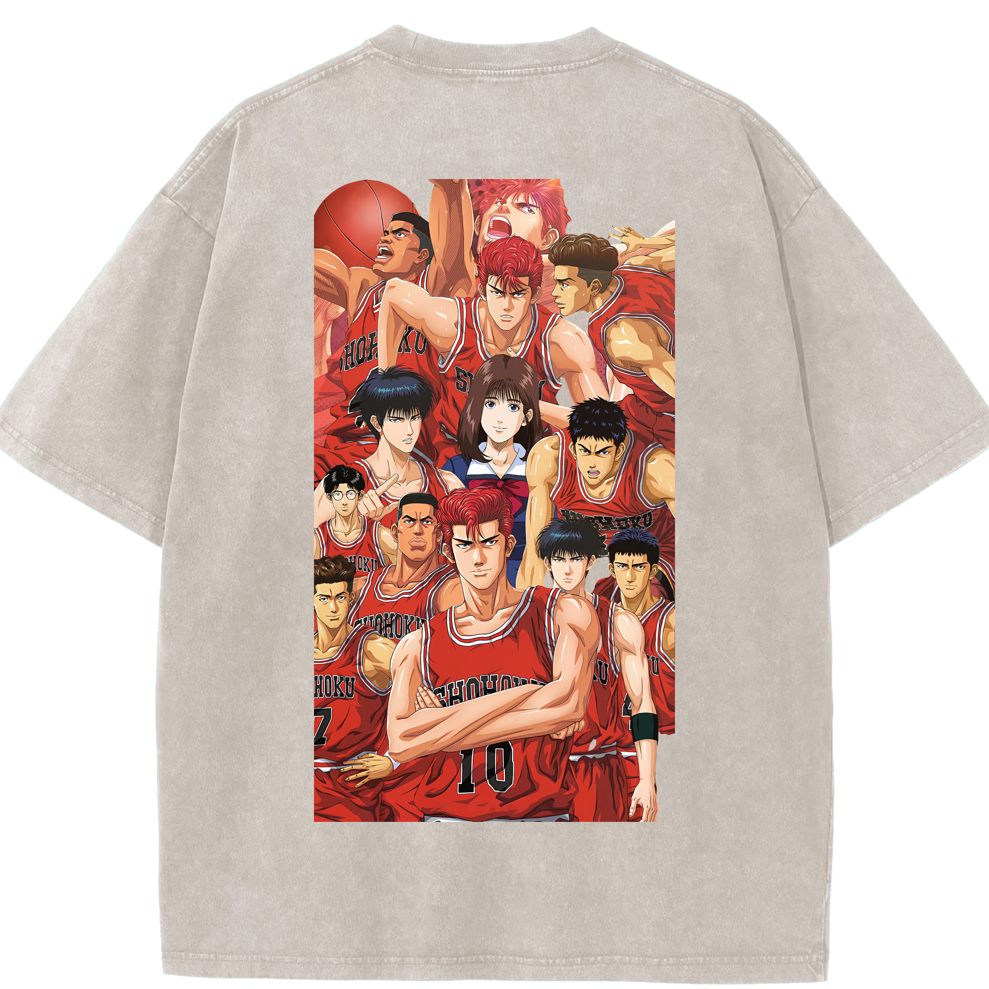 （画像用） SLAM DUNK／スラムダンク 綿100% ヴィンテージ風 半袖Tシャツ（背面プリント）