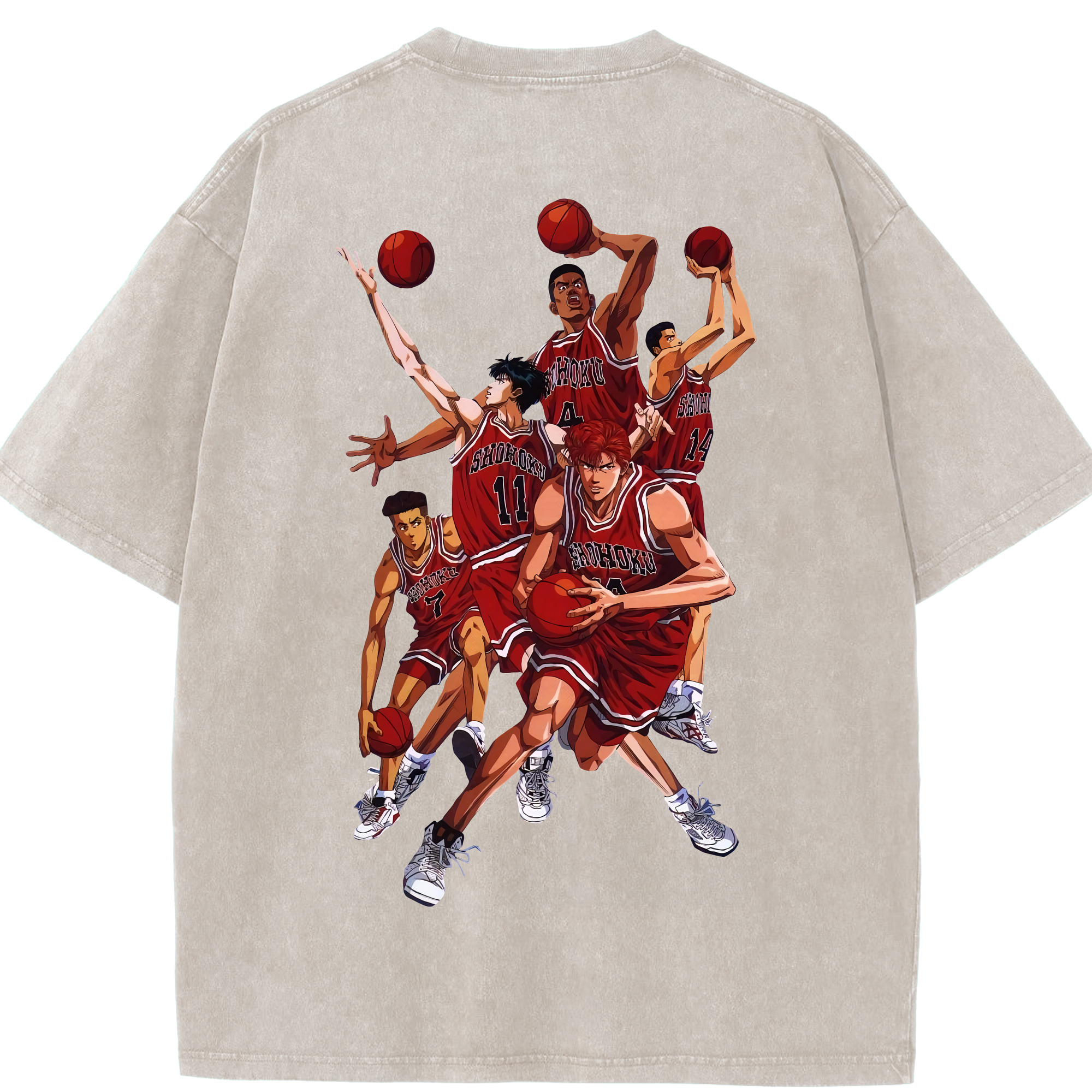 （画像用） SLAM DUNK／スラムダンク 綿100% ヴィンテージ風 半袖Tシャツ（背面プリント）
