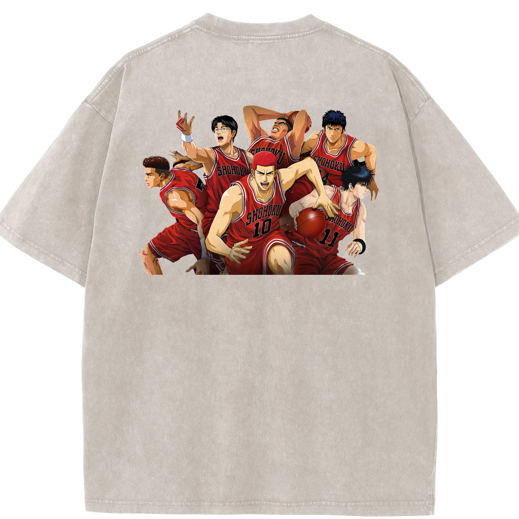 （画像用） SLAM DUNK／スラムダンク 綿100% ヴィンテージ風 半袖Tシャツ（背面プリント）