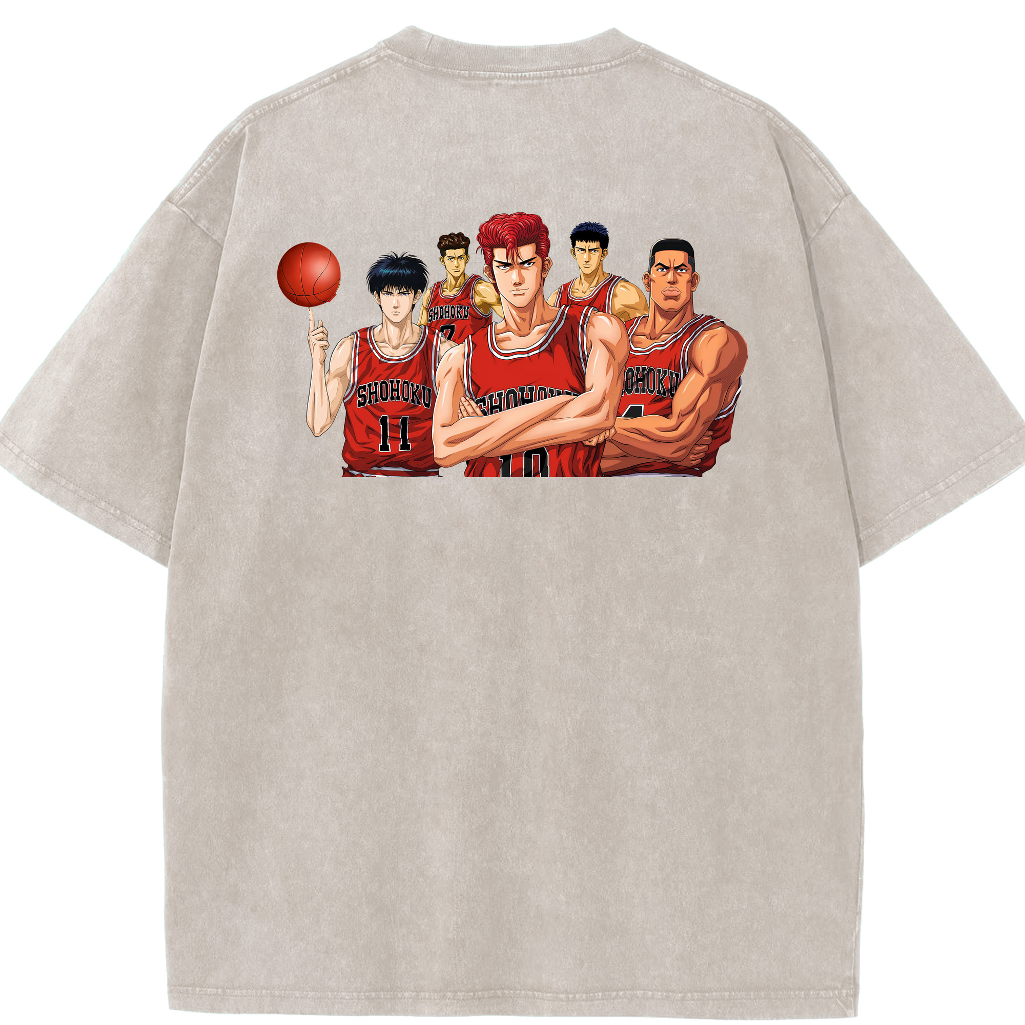 （画像用） SLAM DUNK／スラムダンク 綿100% ヴィンテージ風 半袖Tシャツ（背面プリント）