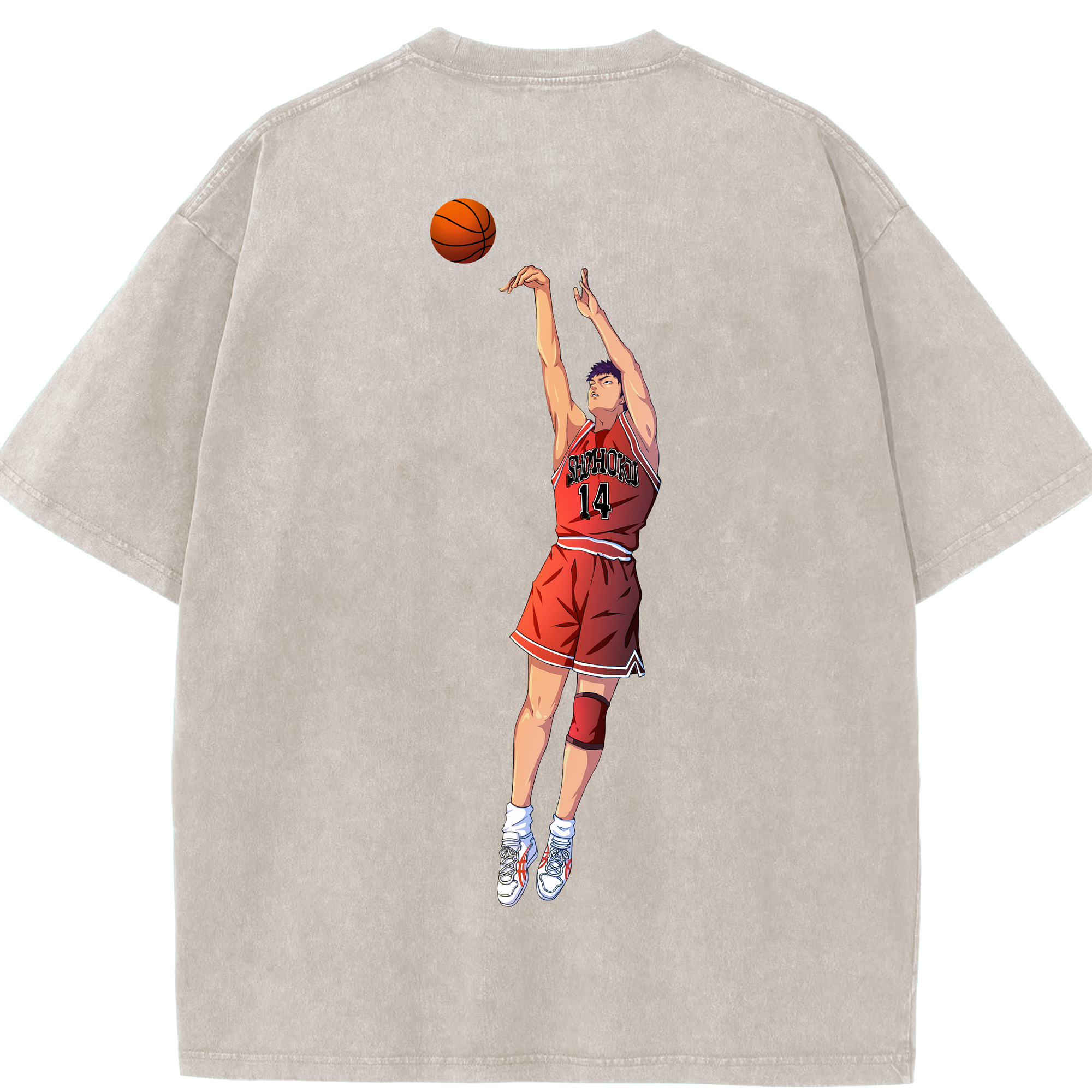 （画像用） SLAM DUNK／スラムダンク 綿100% ヴィンテージ風 半袖Tシャツ（背面プリント）