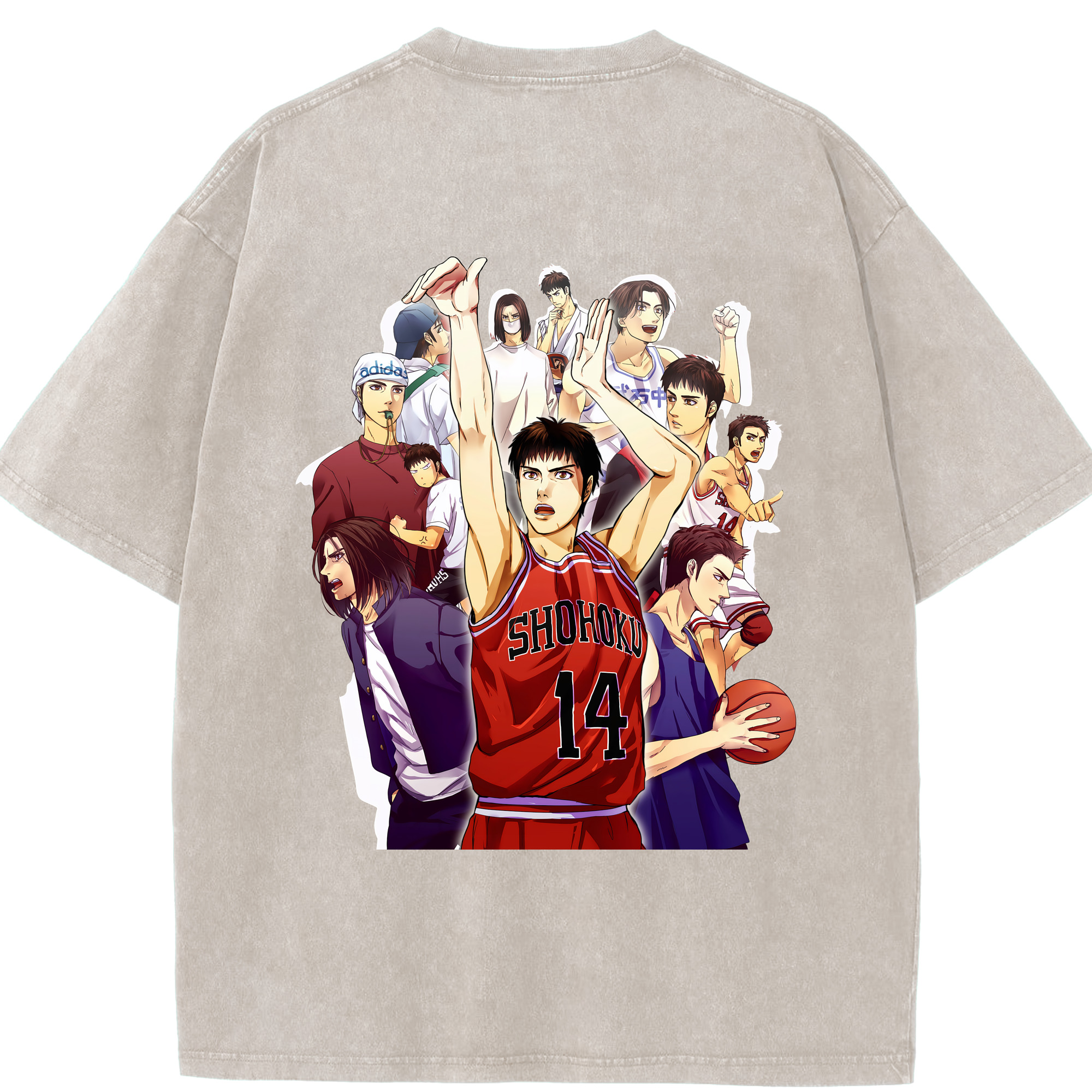 （画像用） SLAM DUNK／スラムダンク 綿100% ヴィンテージ風 半袖Tシャツ（背面プリント）