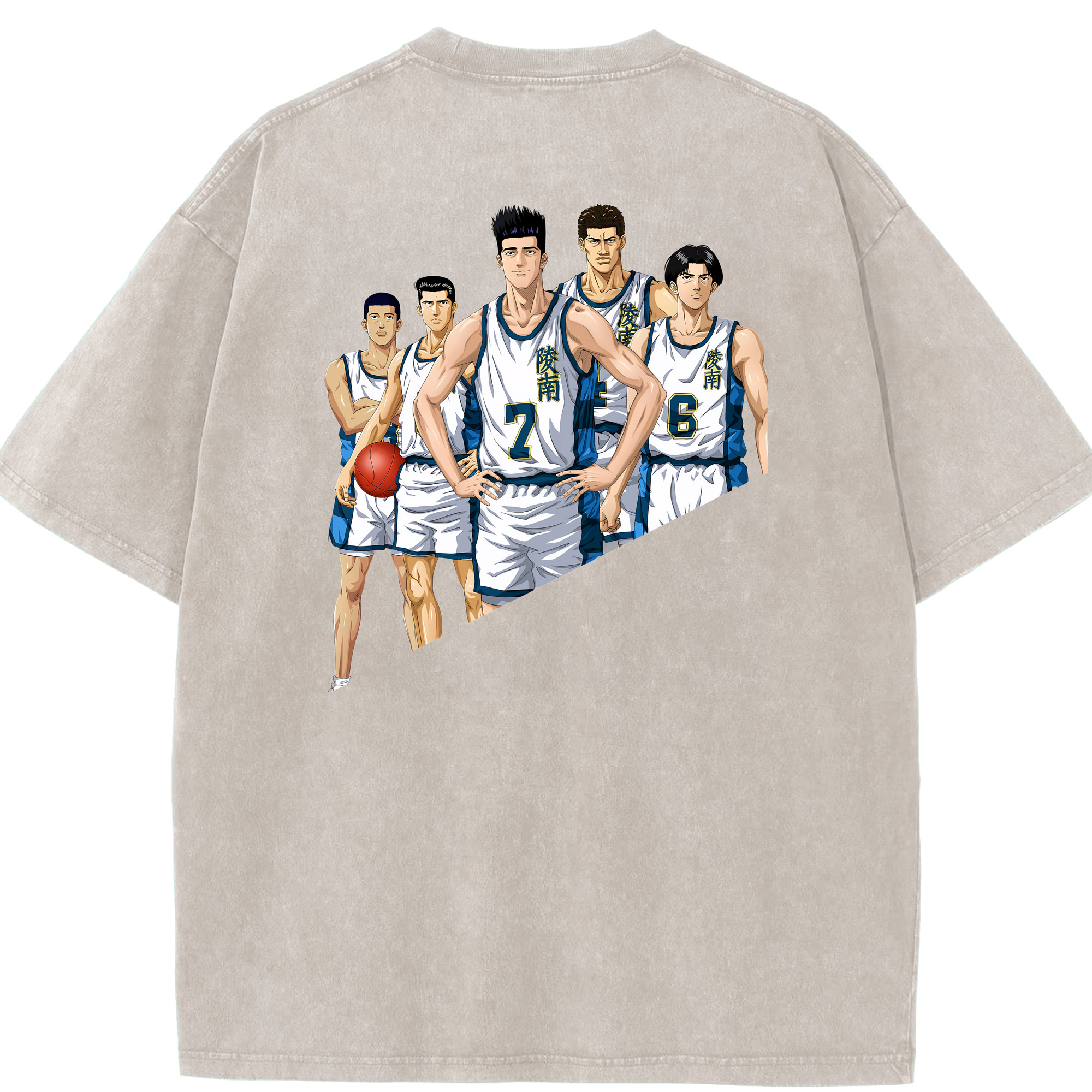 （画像用） SLAM DUNK／スラムダンク 綿100% ヴィンテージ風 半袖Tシャツ（背面プリント）