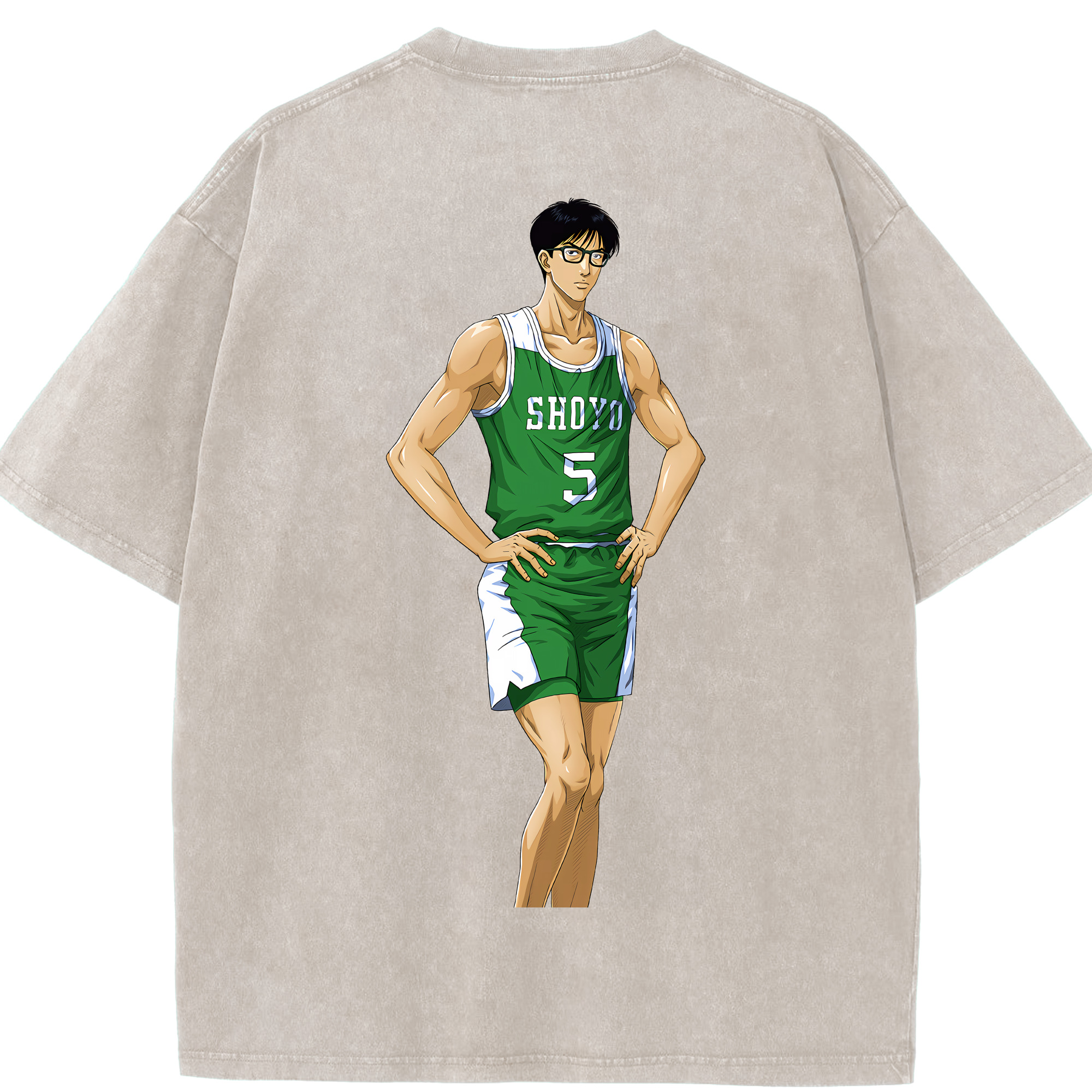 SLAM DUNK／スラムダンク 綿100% ヴィンテージ風 半袖Tシャツ（背面プリント）