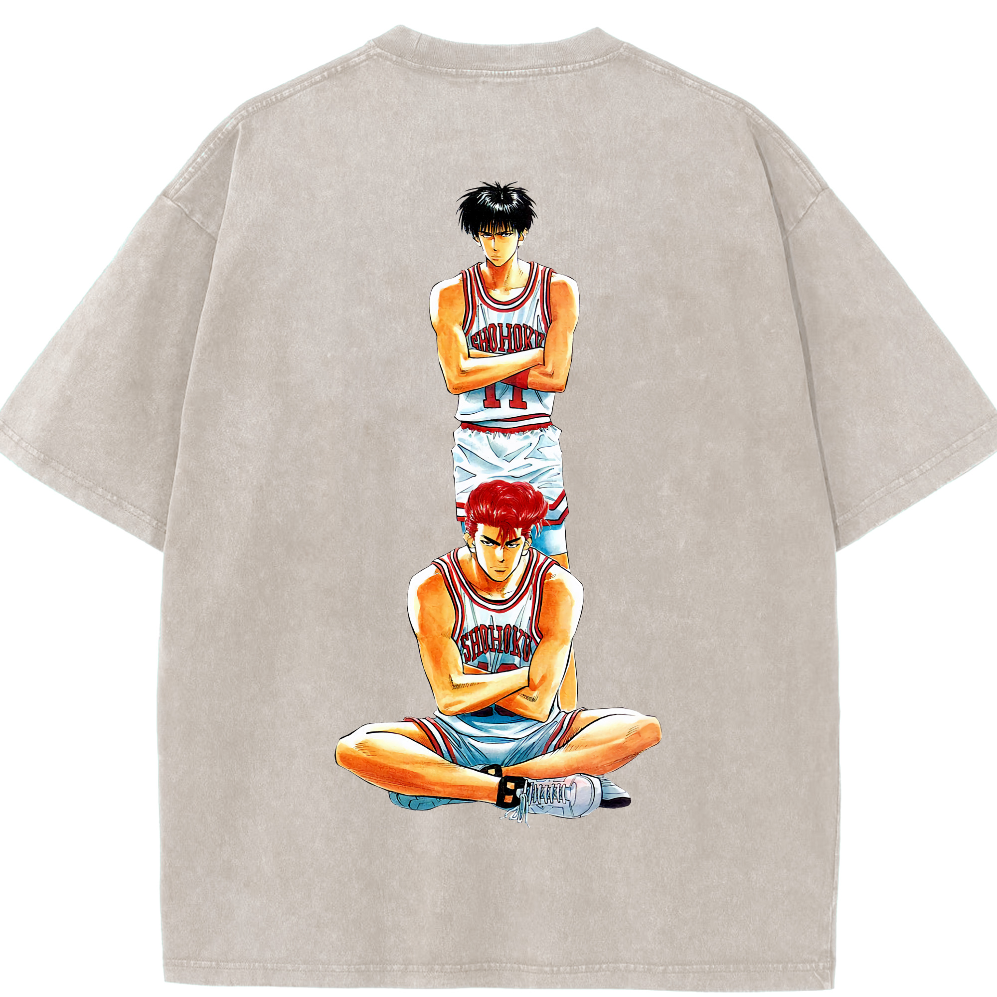 （画像用） SLAM DUNK／スラムダンク 綿100% ヴィンテージ風 半袖Tシャツ（背面プリント）