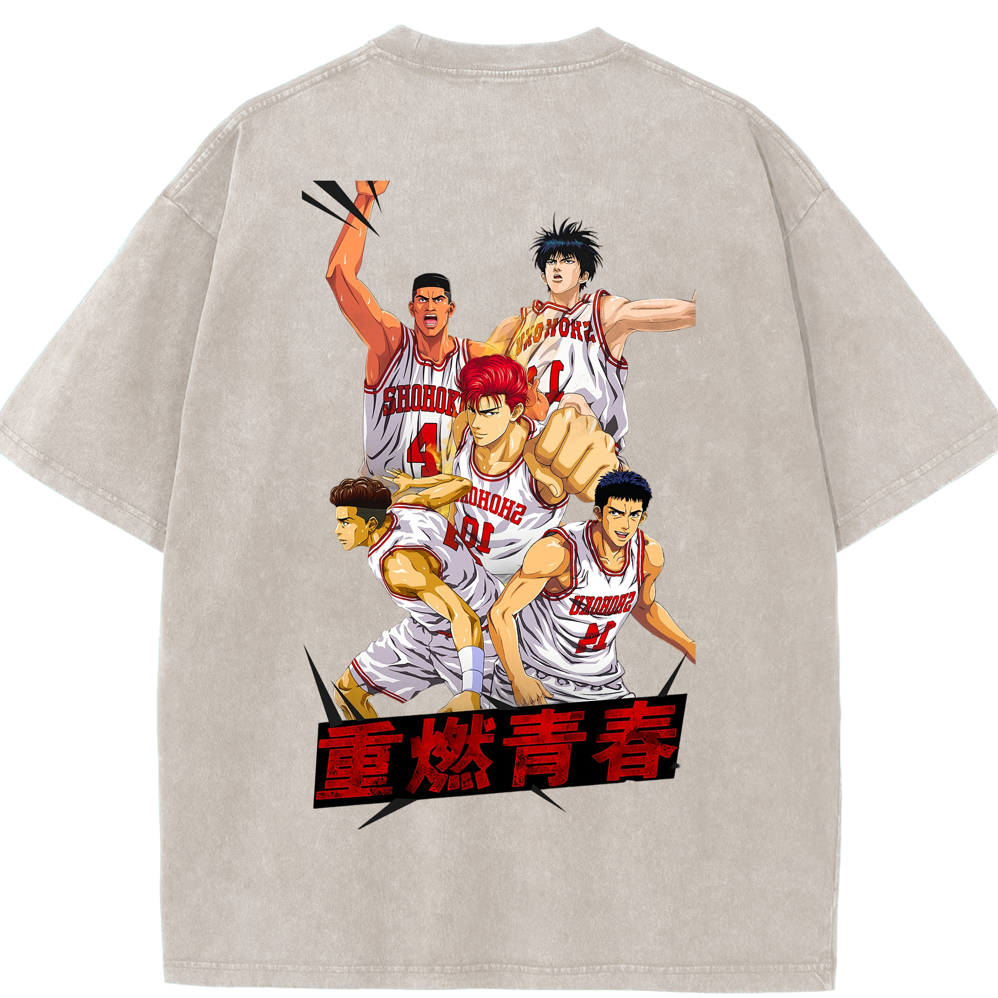 （画像用） SLAM DUNK／スラムダンク 綿100% ヴィンテージ風 半袖Tシャツ（背面プリント）