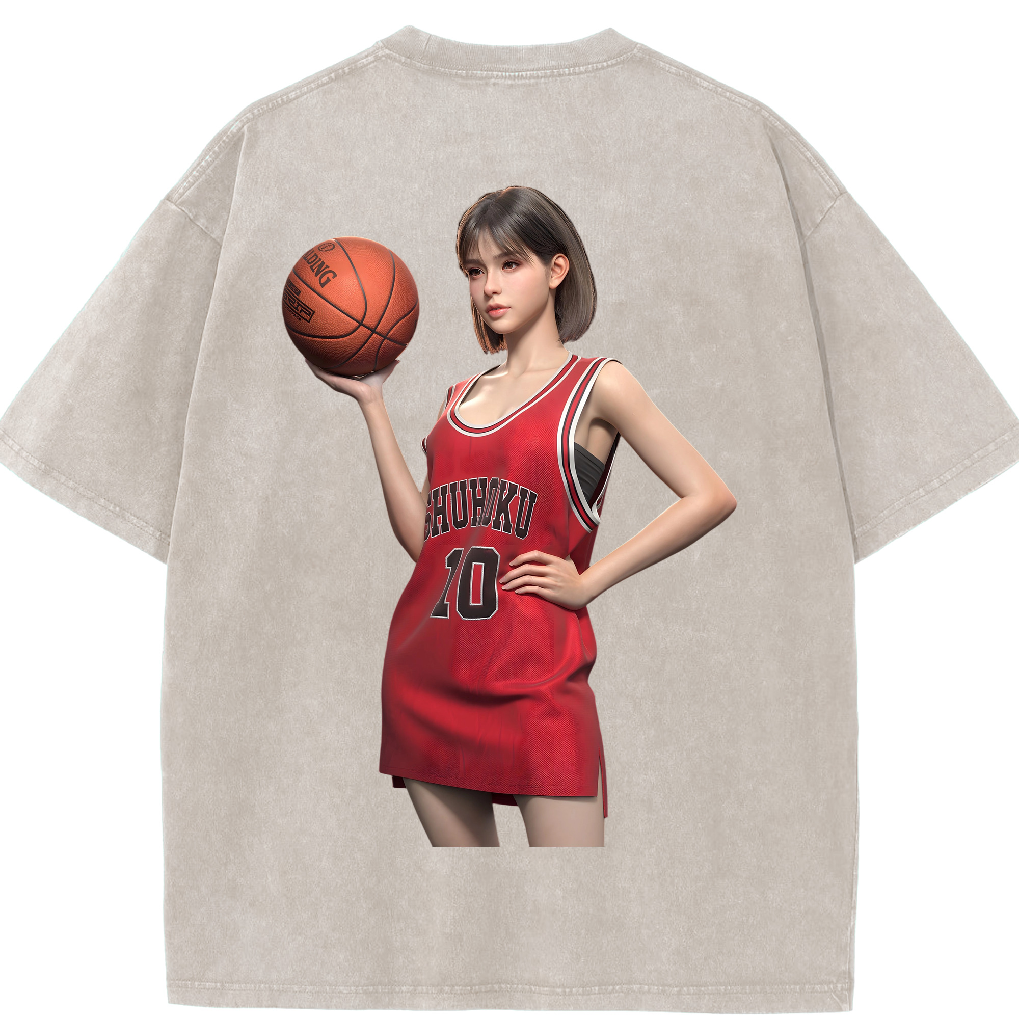 SLAM DUNK／スラムダンク 綿100% ヴィンテージ風 半袖Tシャツ（背面プリント）