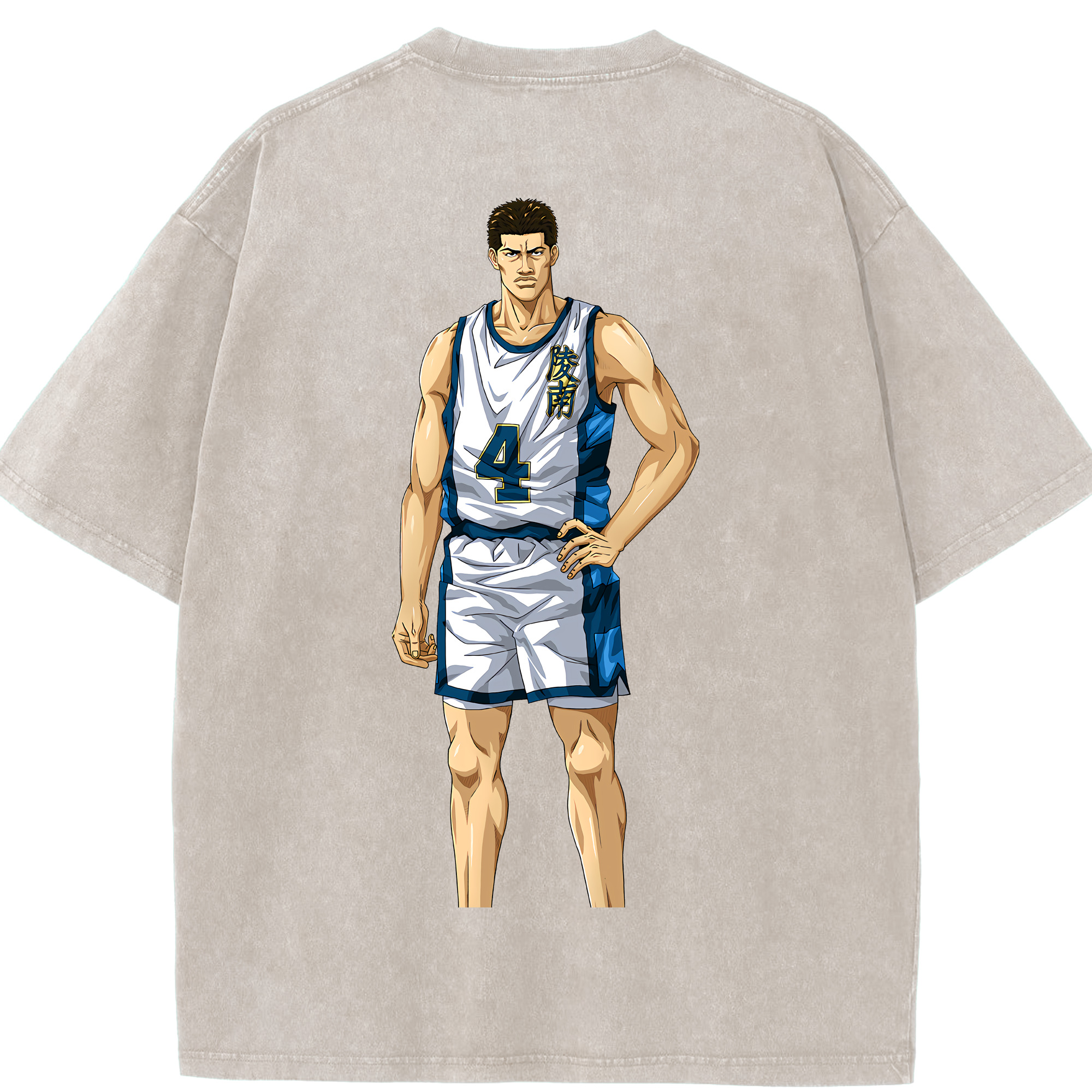 SLAM DUNK／スラムダンク 綿100% ヴィンテージ風 半袖Tシャツ（背面プリント）