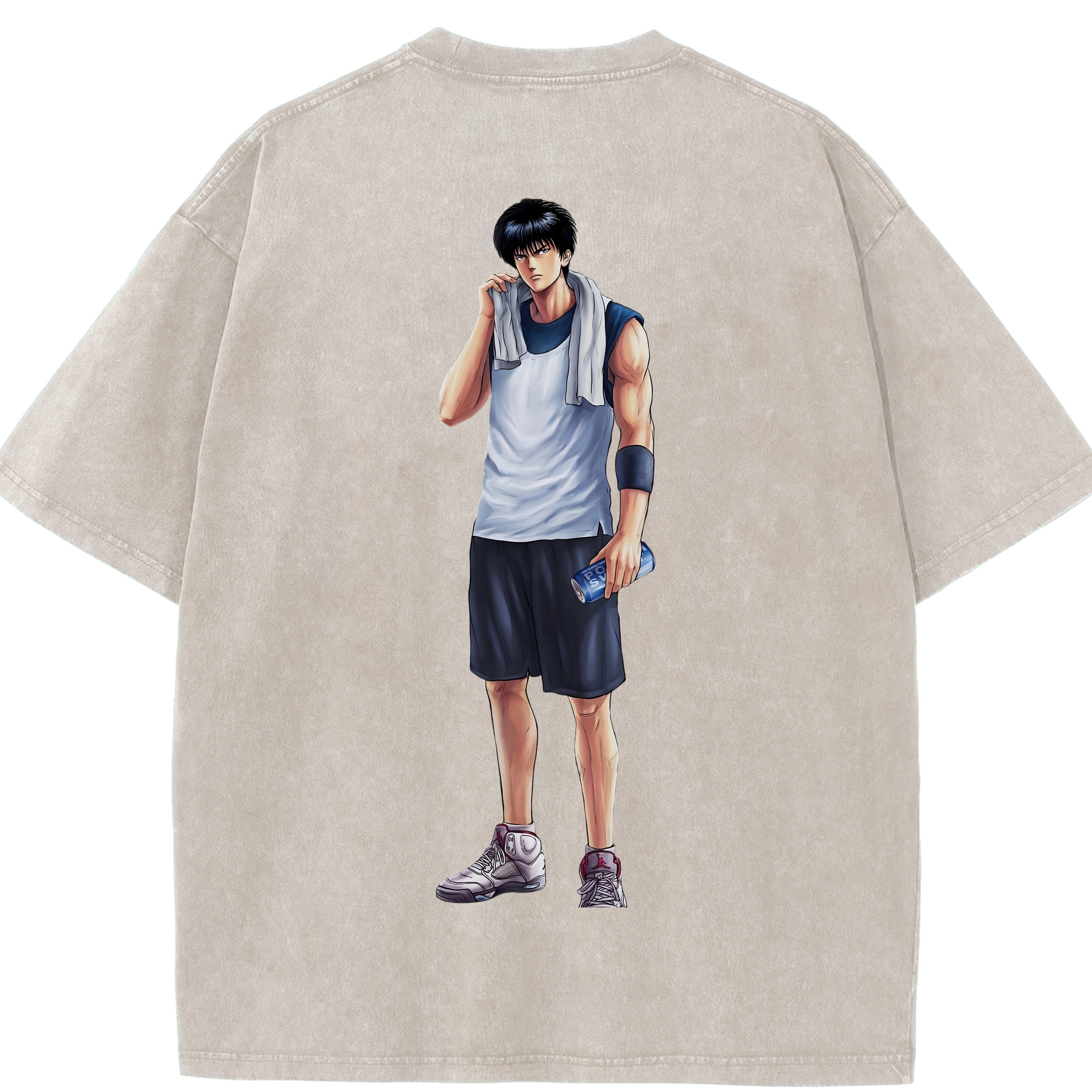 SLAM DUNK／スラムダンク 綿100% ヴィンテージ風 半袖Tシャツ（背面プリント）
