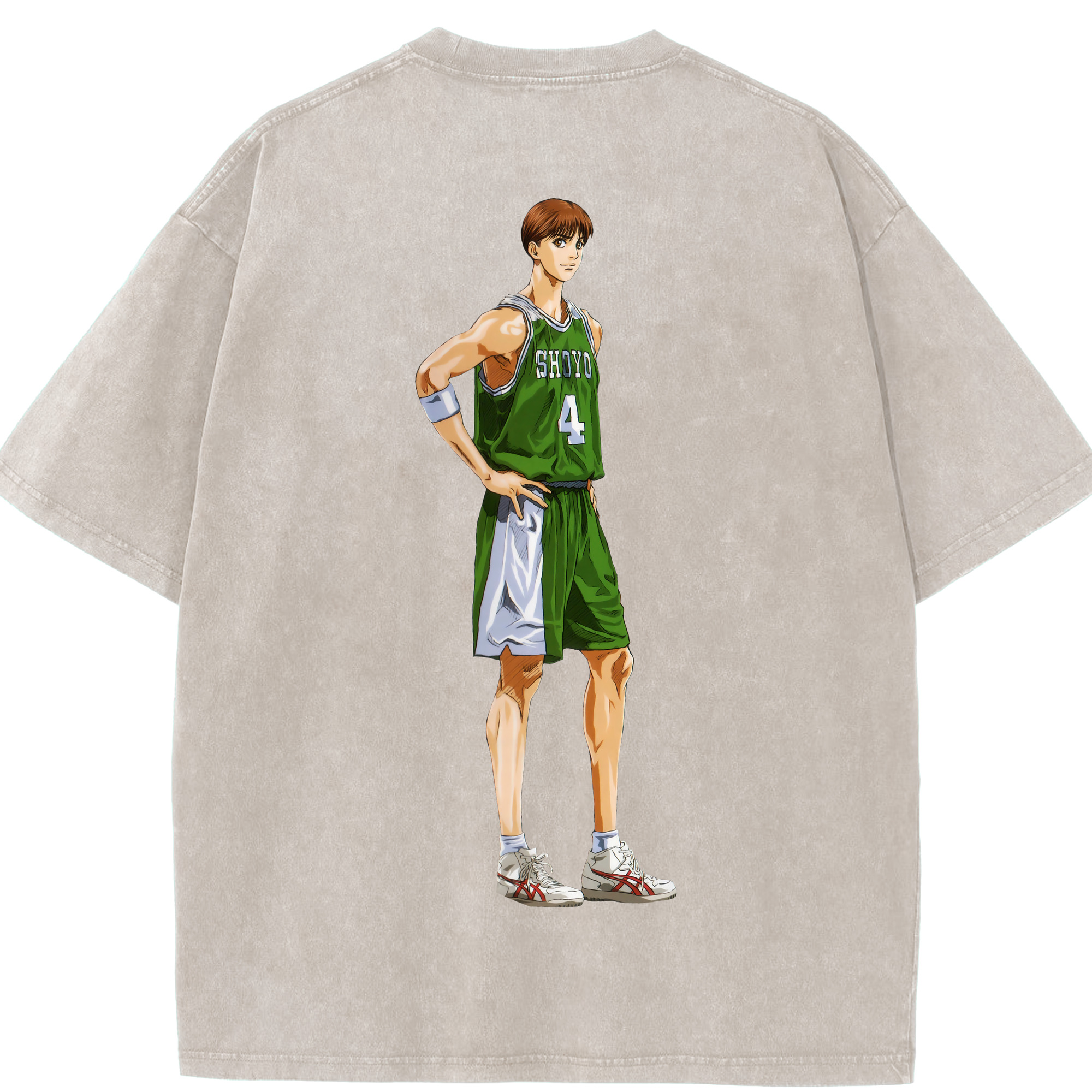 SLAM DUNK／スラムダンク 綿100% ヴィンテージ風 半袖Tシャツ（背面プリント）